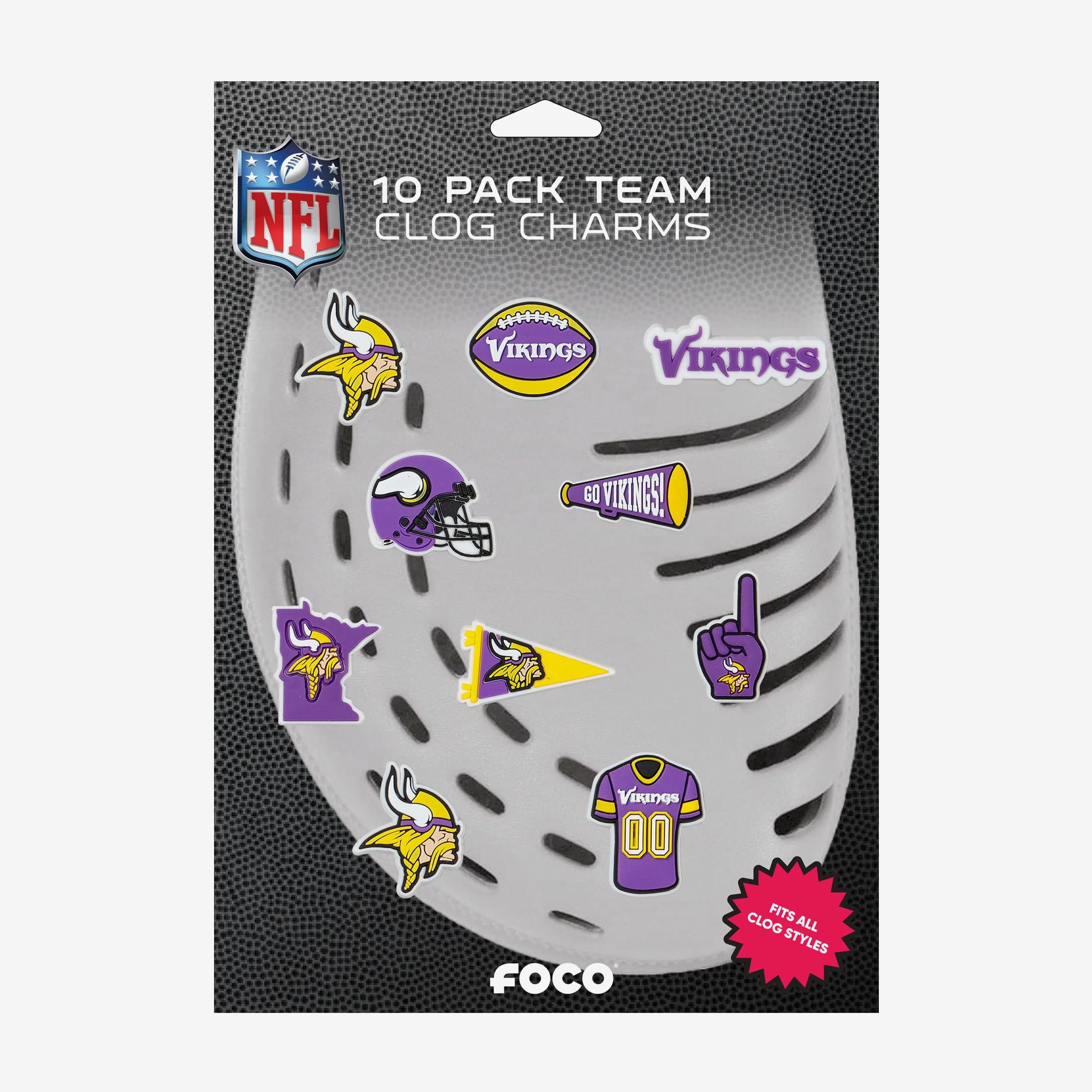 Minnesota Vikings 10 Pack Team Clog Charms - Image 5