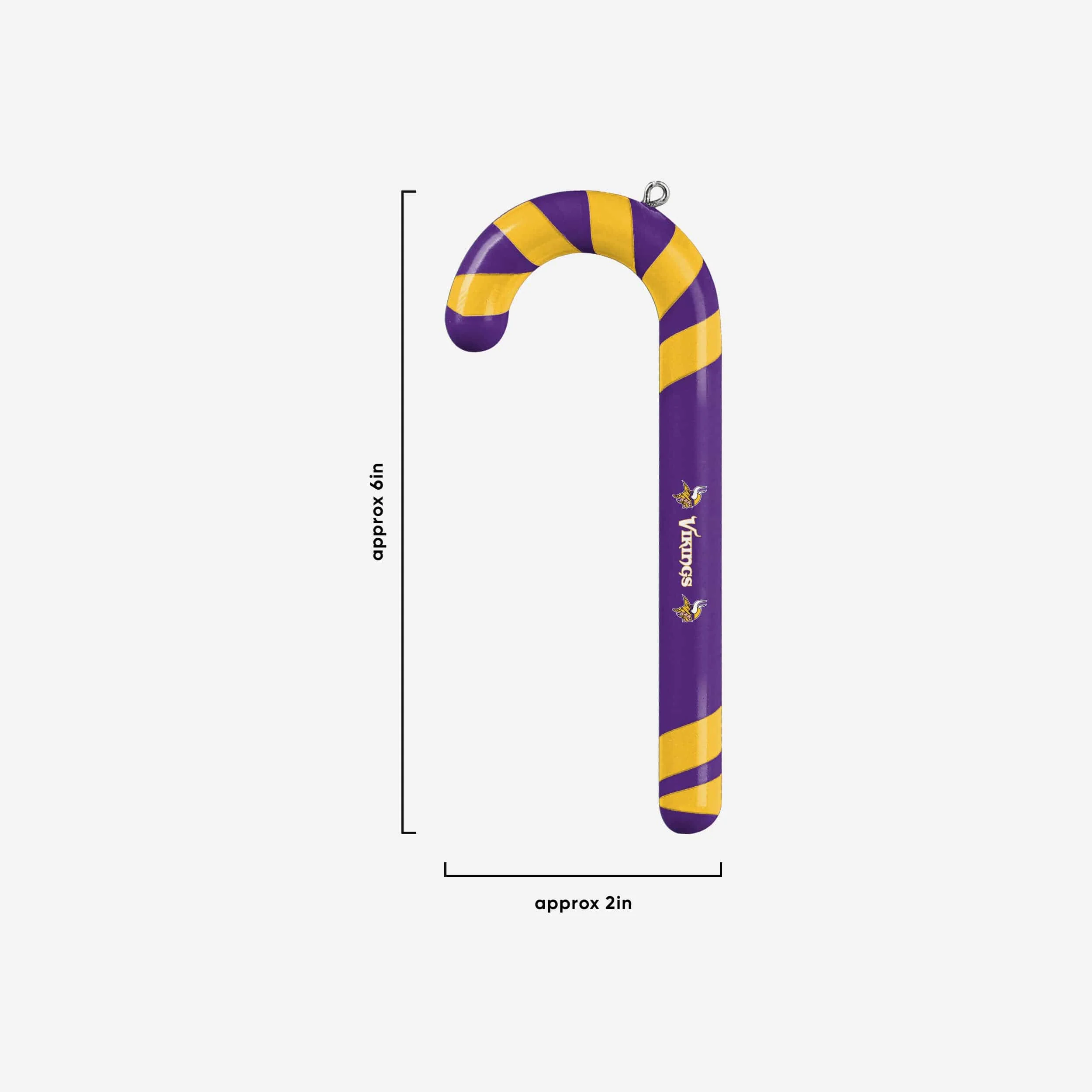 Minnesota Vikings 12 Pack Candy Cane Ornament Set - Image 2