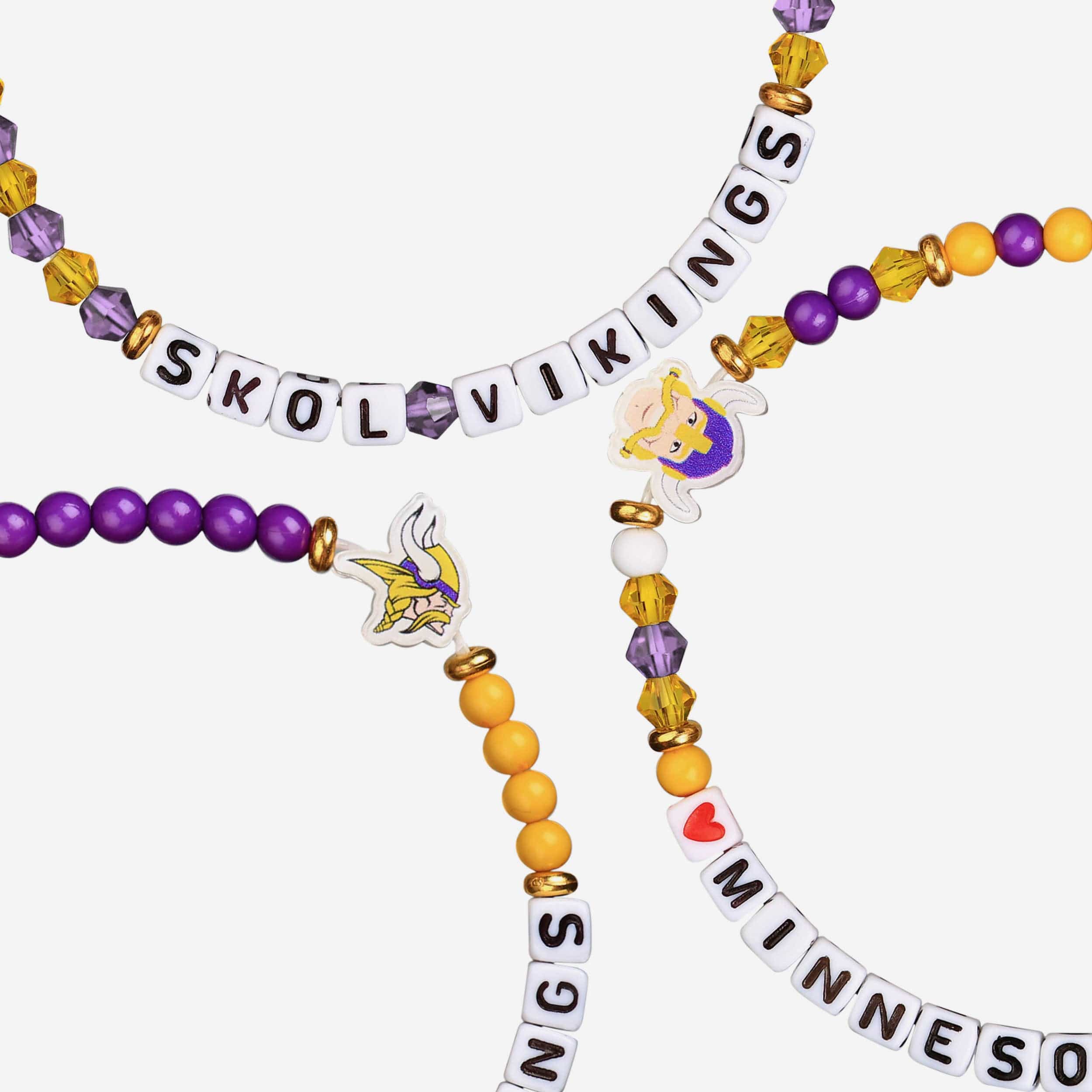 Minnesota Vikings 3 Pack Friendship Bracelet - Image 2