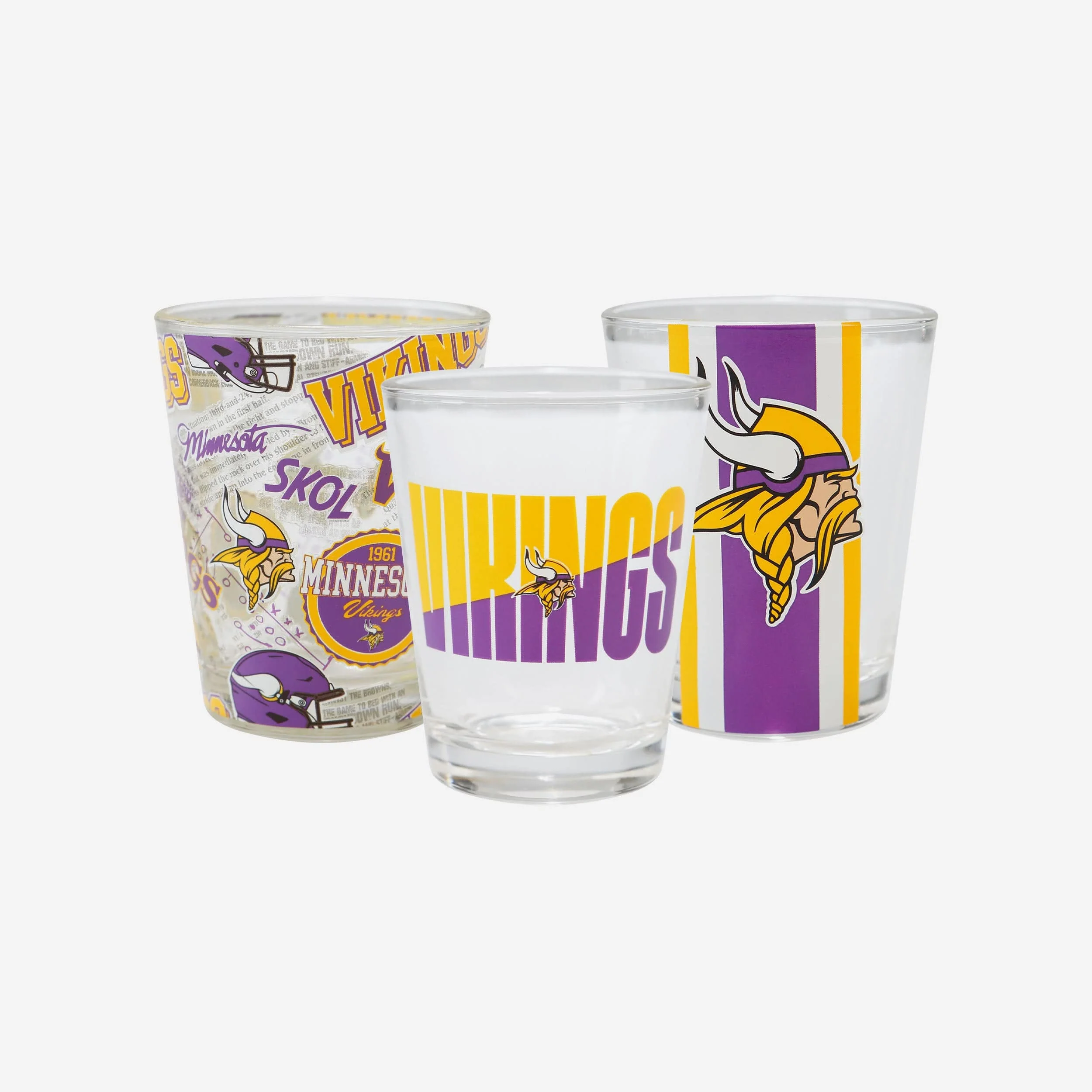 Minnesota Vikings 3 Pack Shot Glass