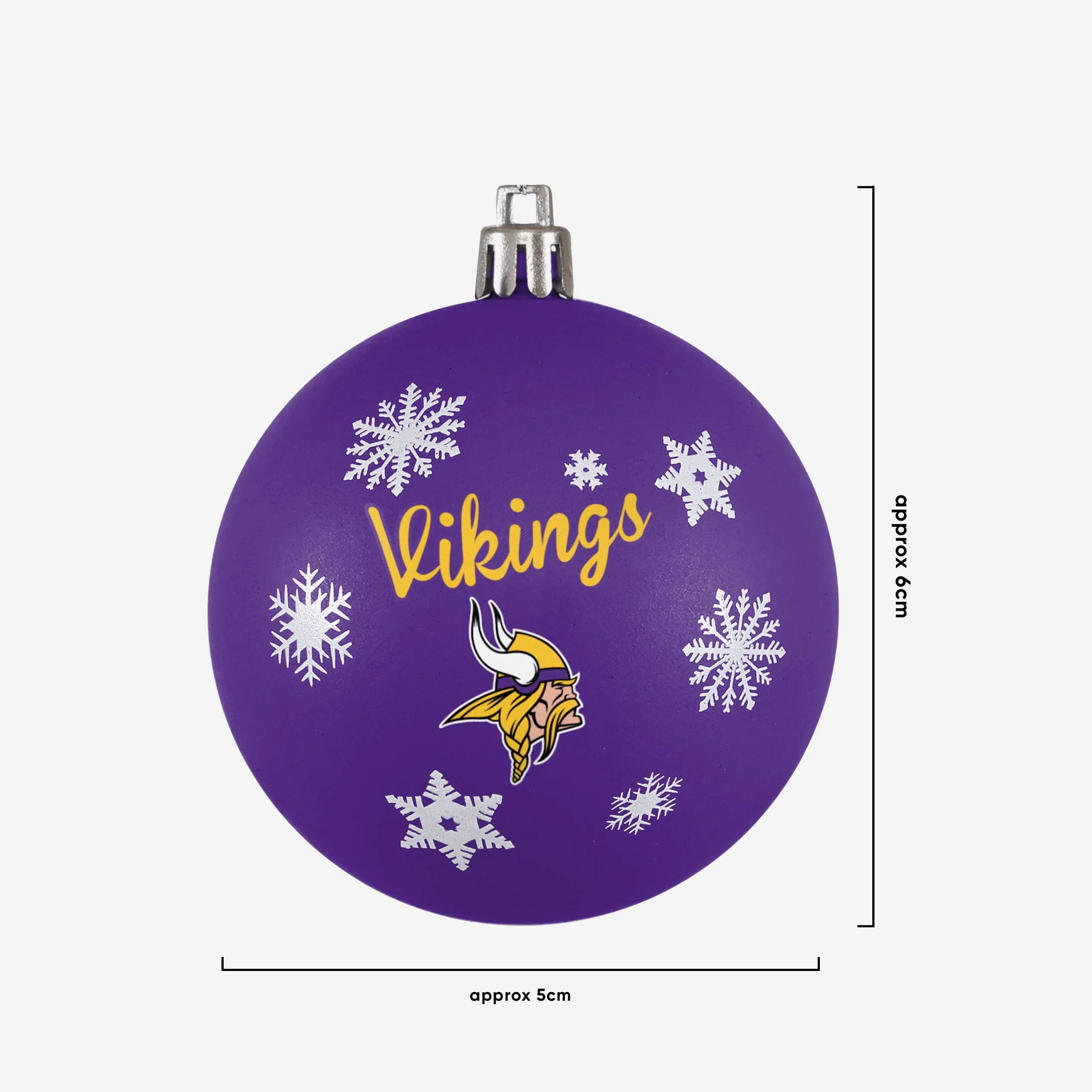 Minnesota Vikings 5 Pack Shatterproof Ball Ornament Set - Image 3