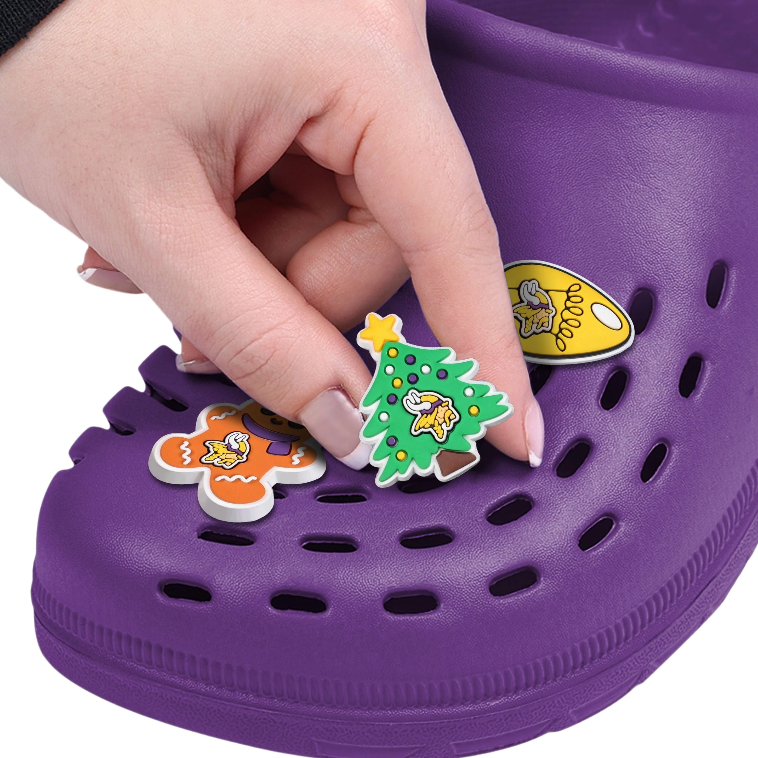 Minnesota Vikings 6 Pack Holiday Team Clog Charms - Image 3