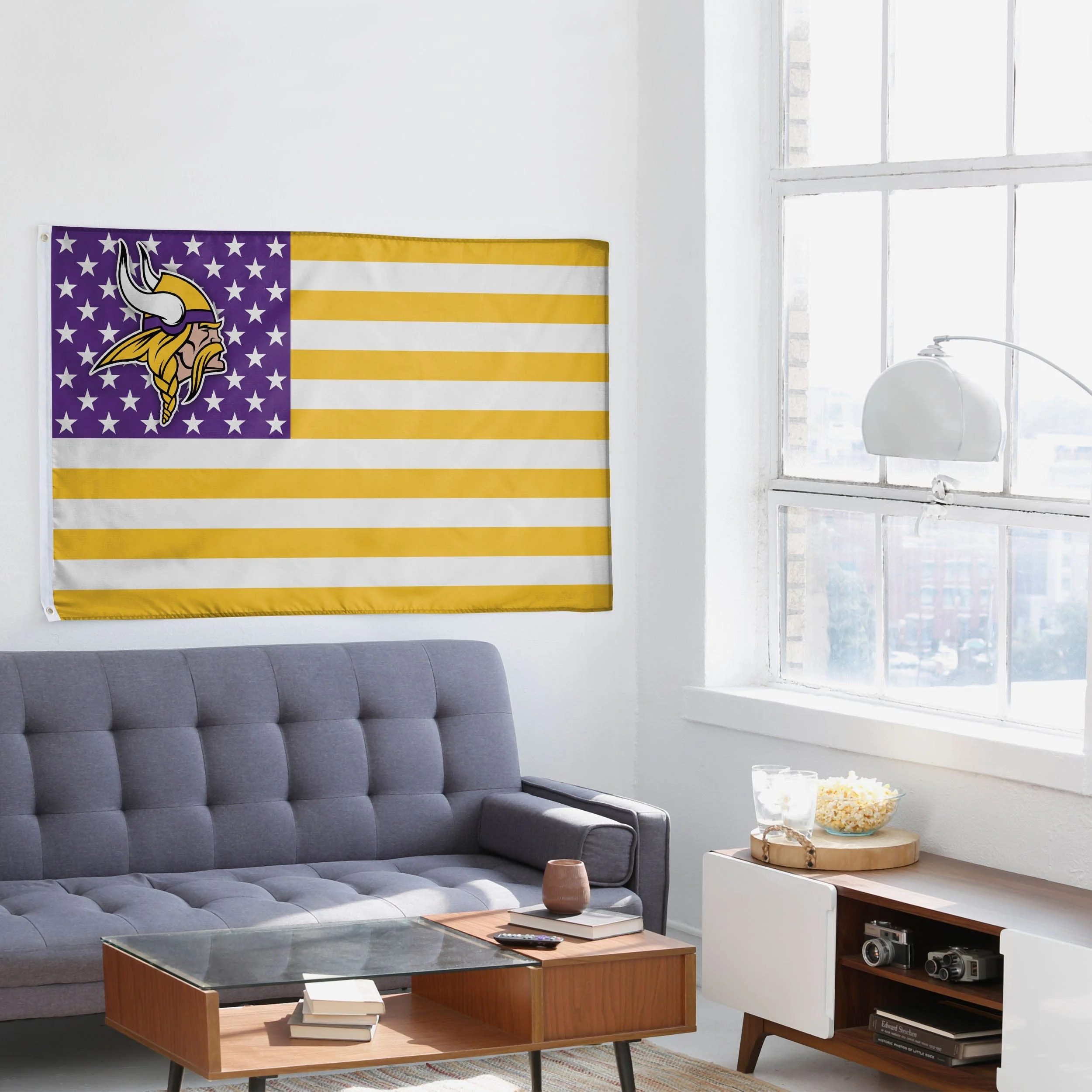 Minnesota Vikings American Stars Horizontal Flag - Image 4