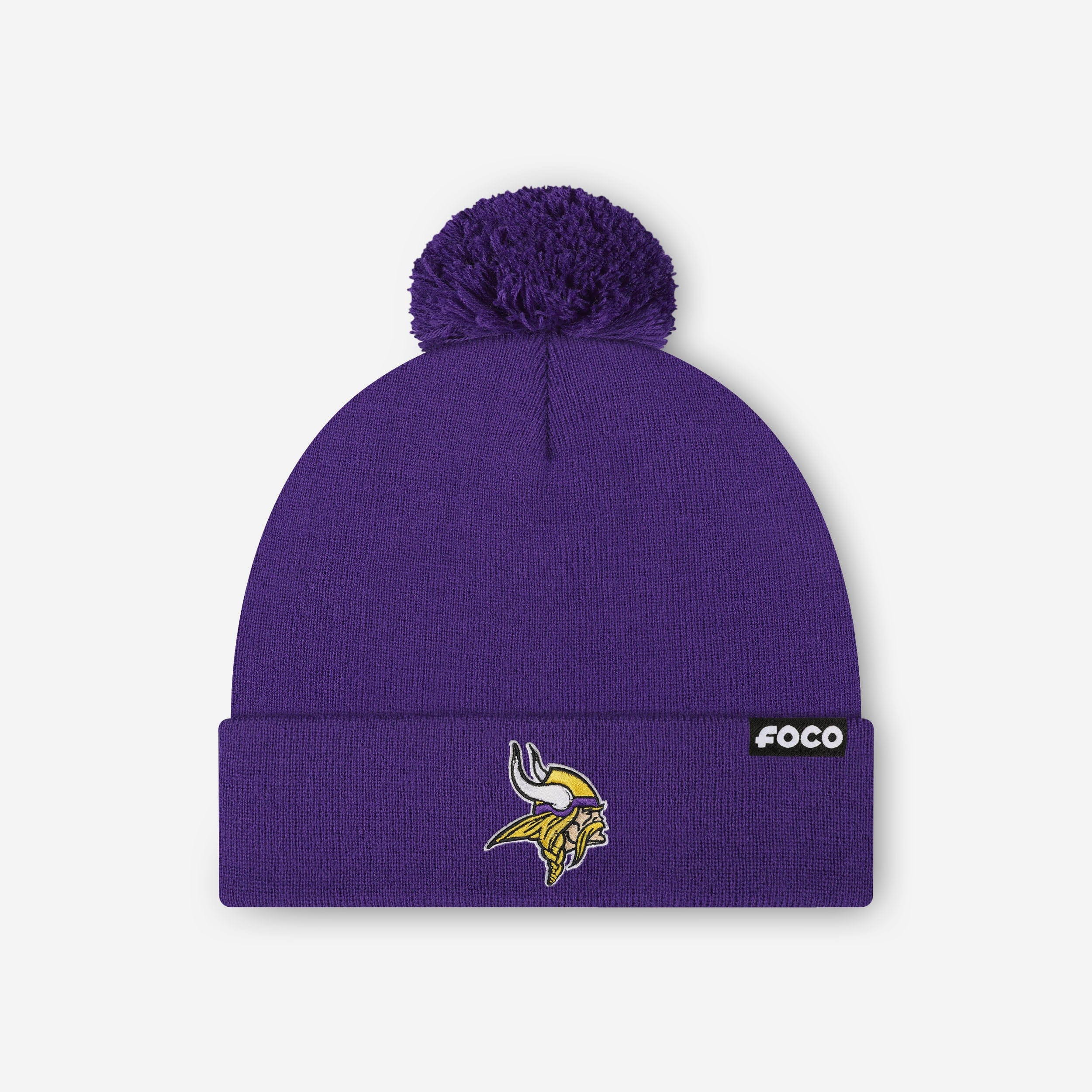 Minnesota Vikings Basic Primary Logo Pom Beanie