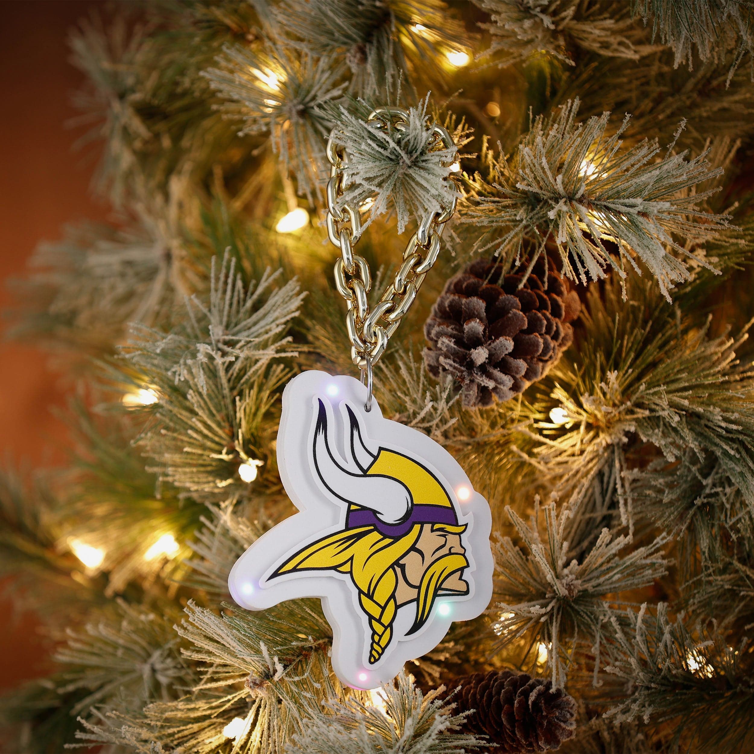 Minnesota Vikings Big Logo Light Up Chain Ornament - Image 3