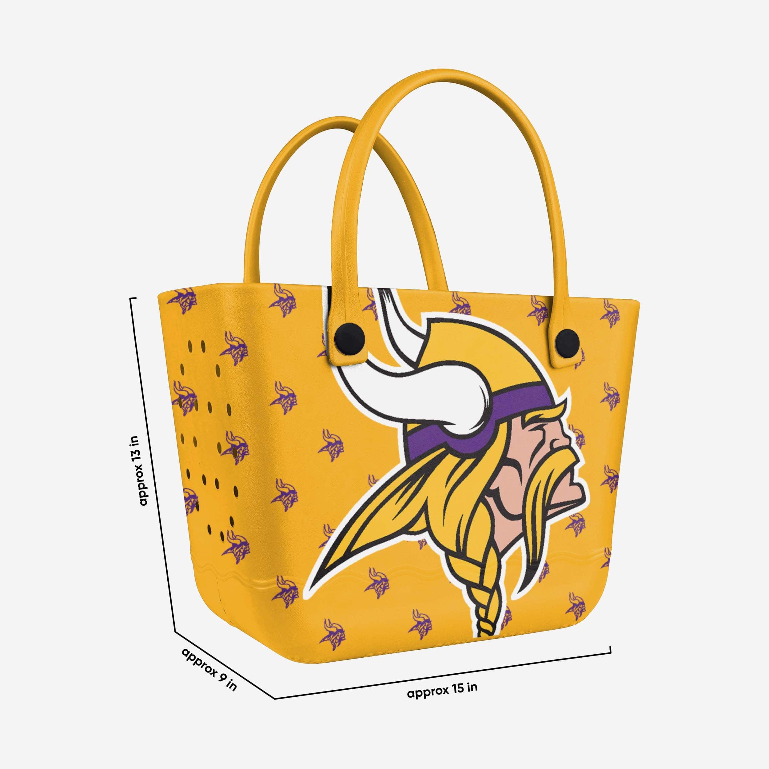 Minnesota Vikings Big Logo Mini Print Tailgate Tote Bag - Image 3