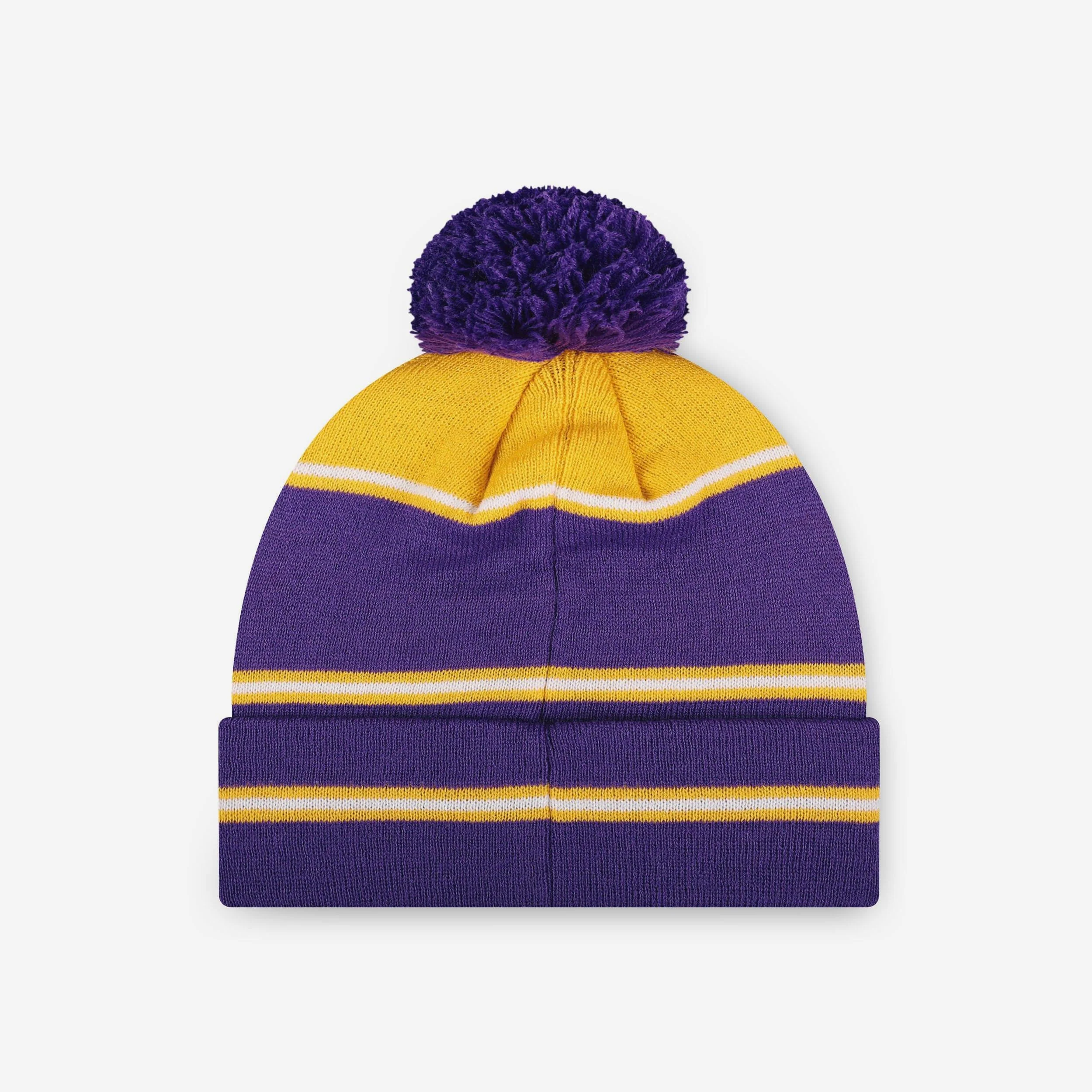 Minnesota Vikings Big Wordmark Stripe Pom Beanie - Image 2