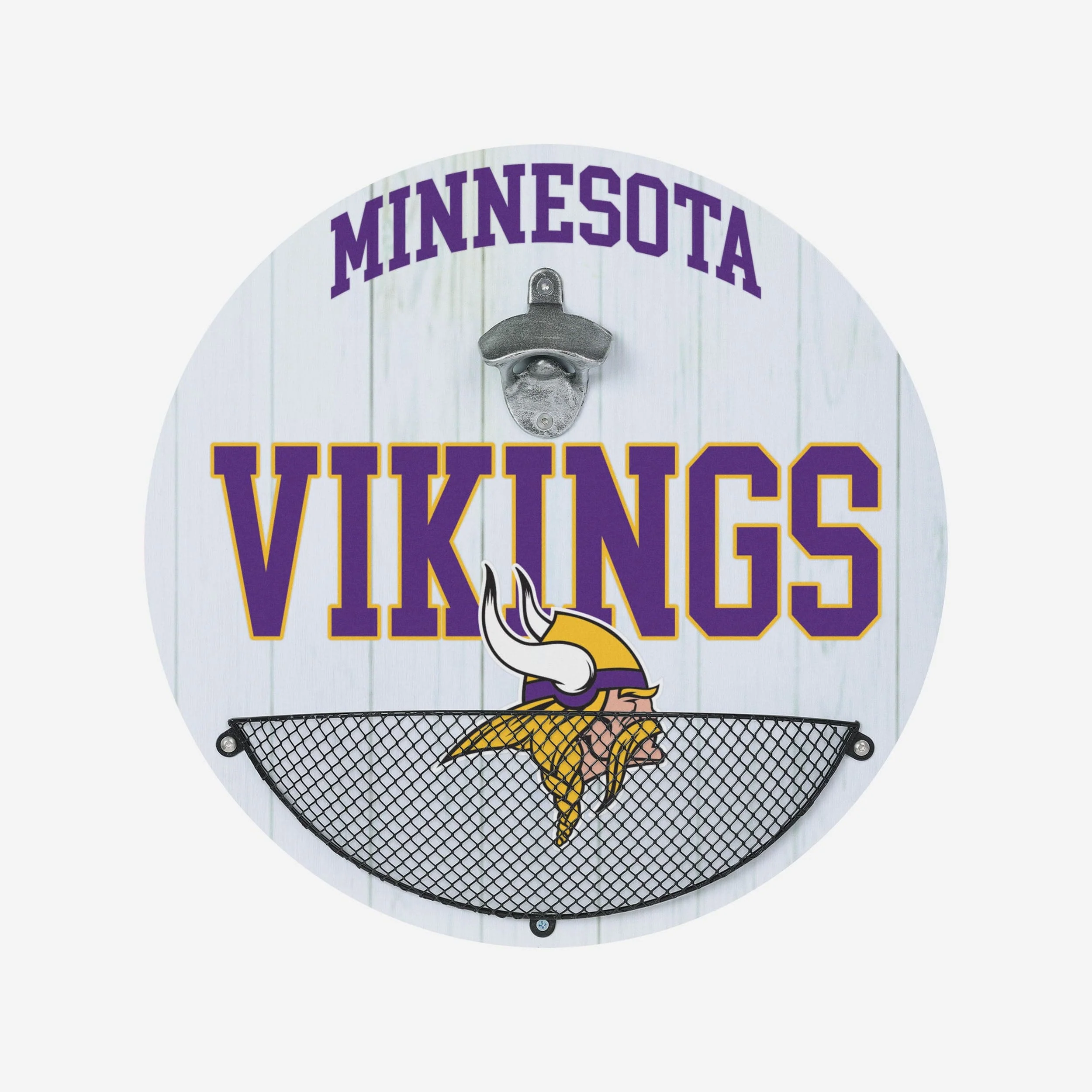 Minnesota Vikings Bottle Opener Cap Catcher Wall Sign