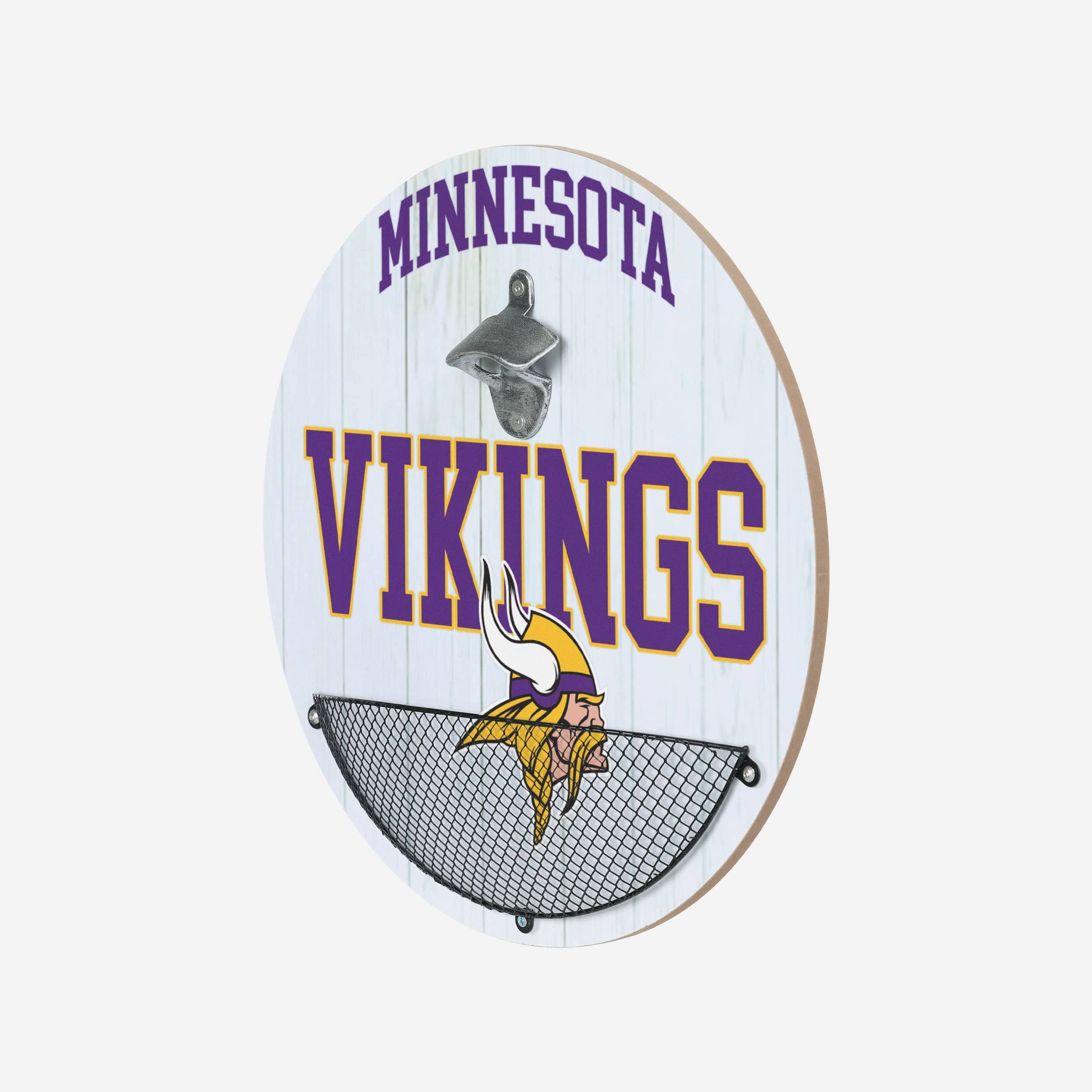 Minnesota Vikings Bottle Opener Cap Catcher Wall Sign - Image 2