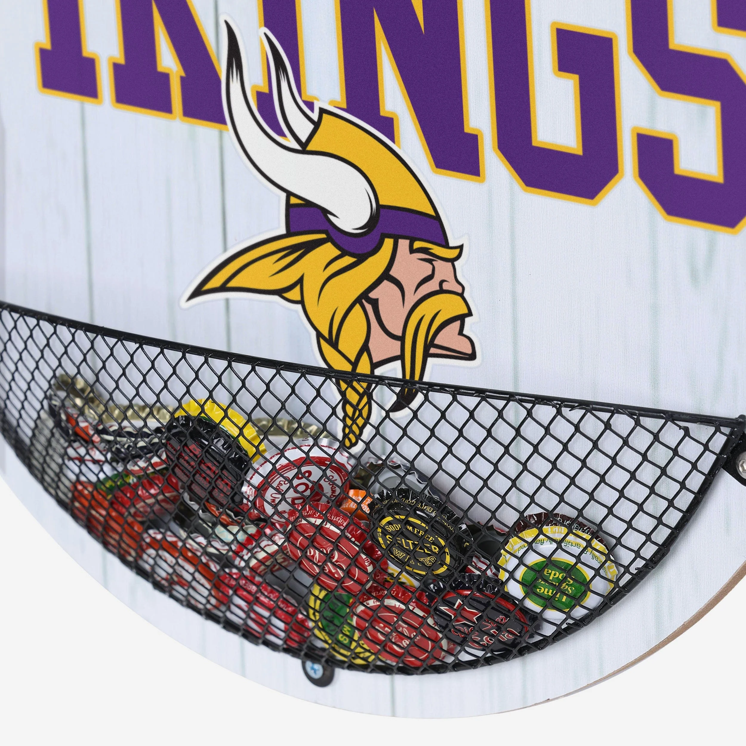 Minnesota Vikings Bottle Opener Cap Catcher Wall Sign - Image 4
