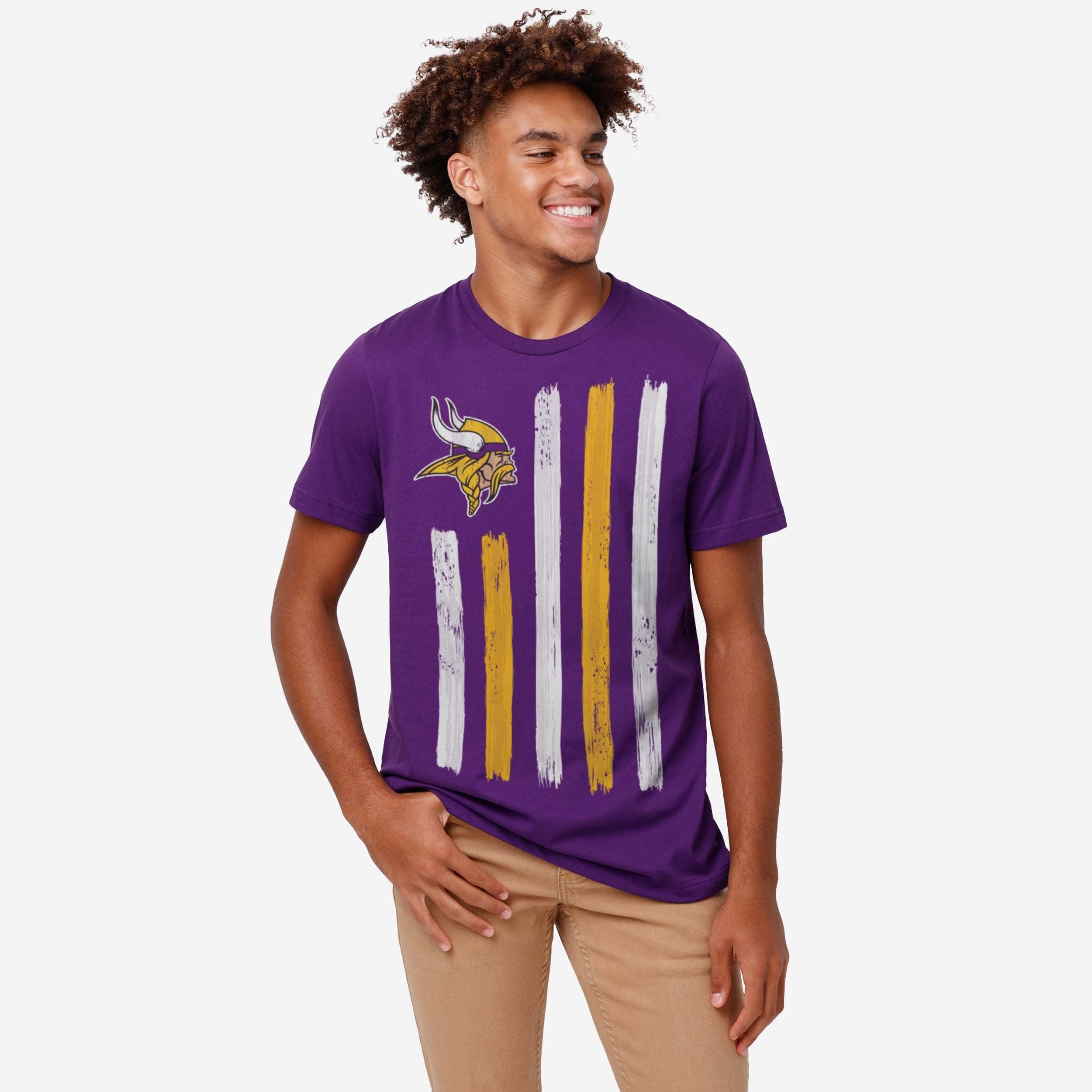 Minnesota Vikings Brushstroke Flag T-Shirt - Image 2