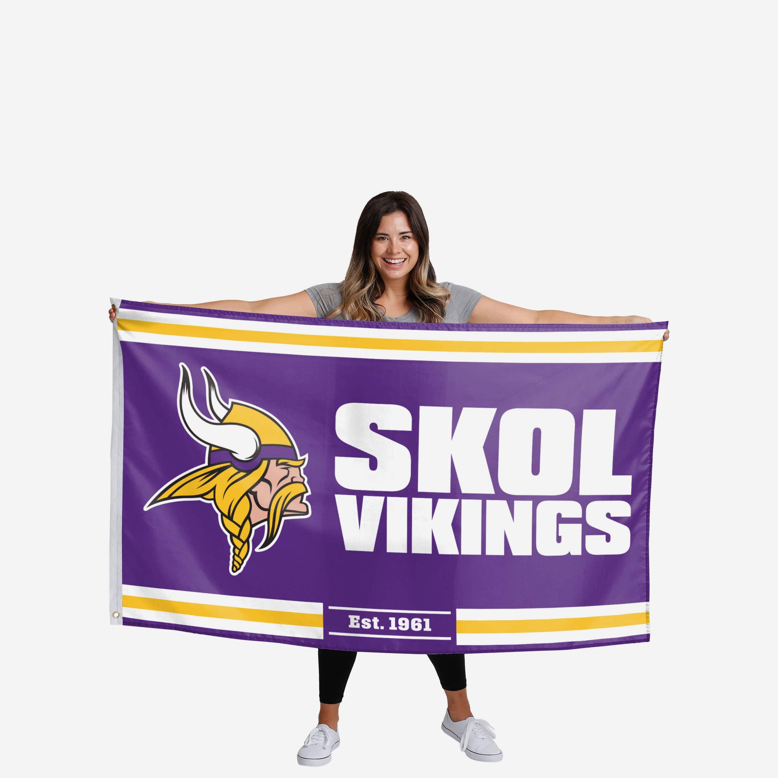 Minnesota Vikings Horizontal Slogan Flag - Image 2