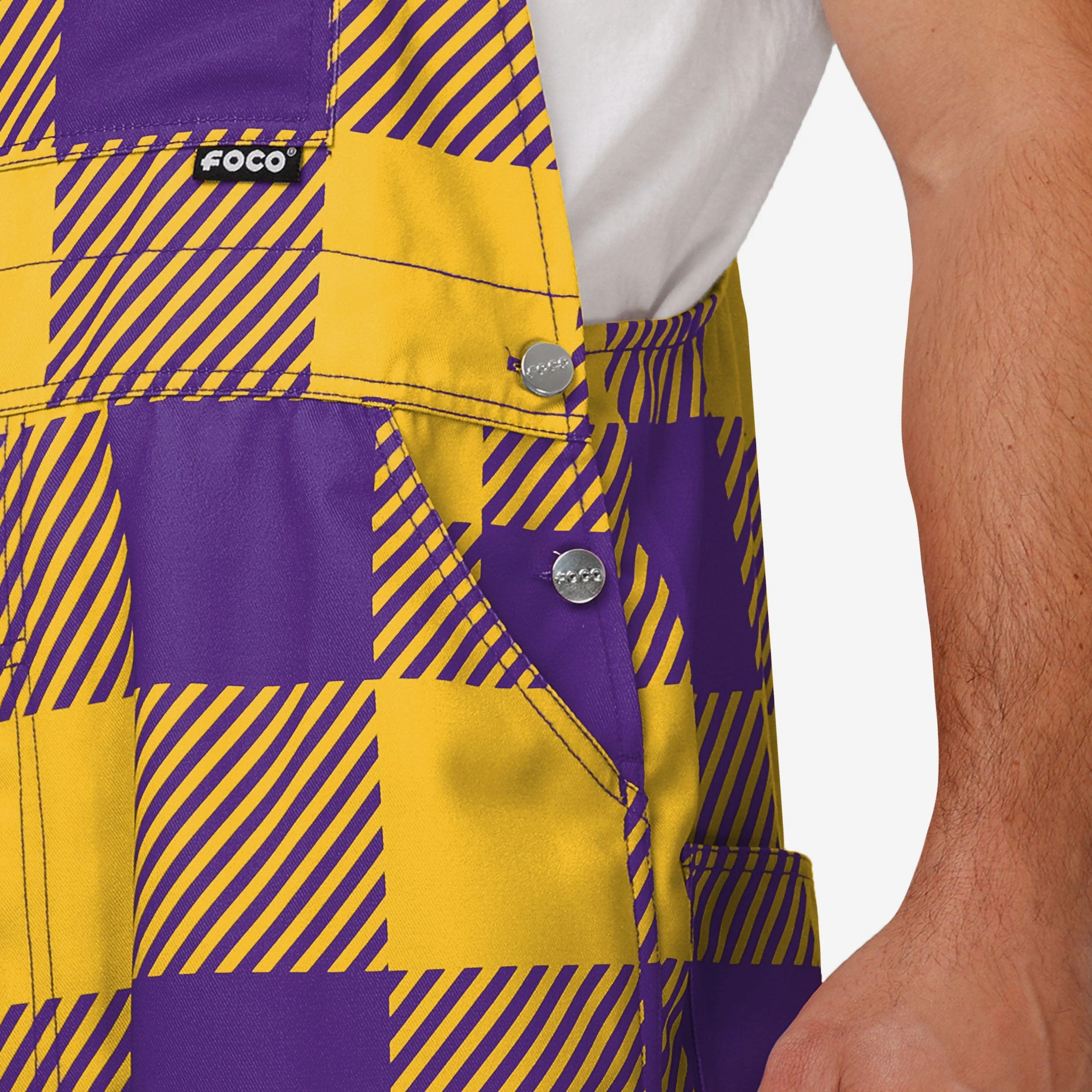 Minnesota Vikings Mens Plaid Bib Overalls - Image 5