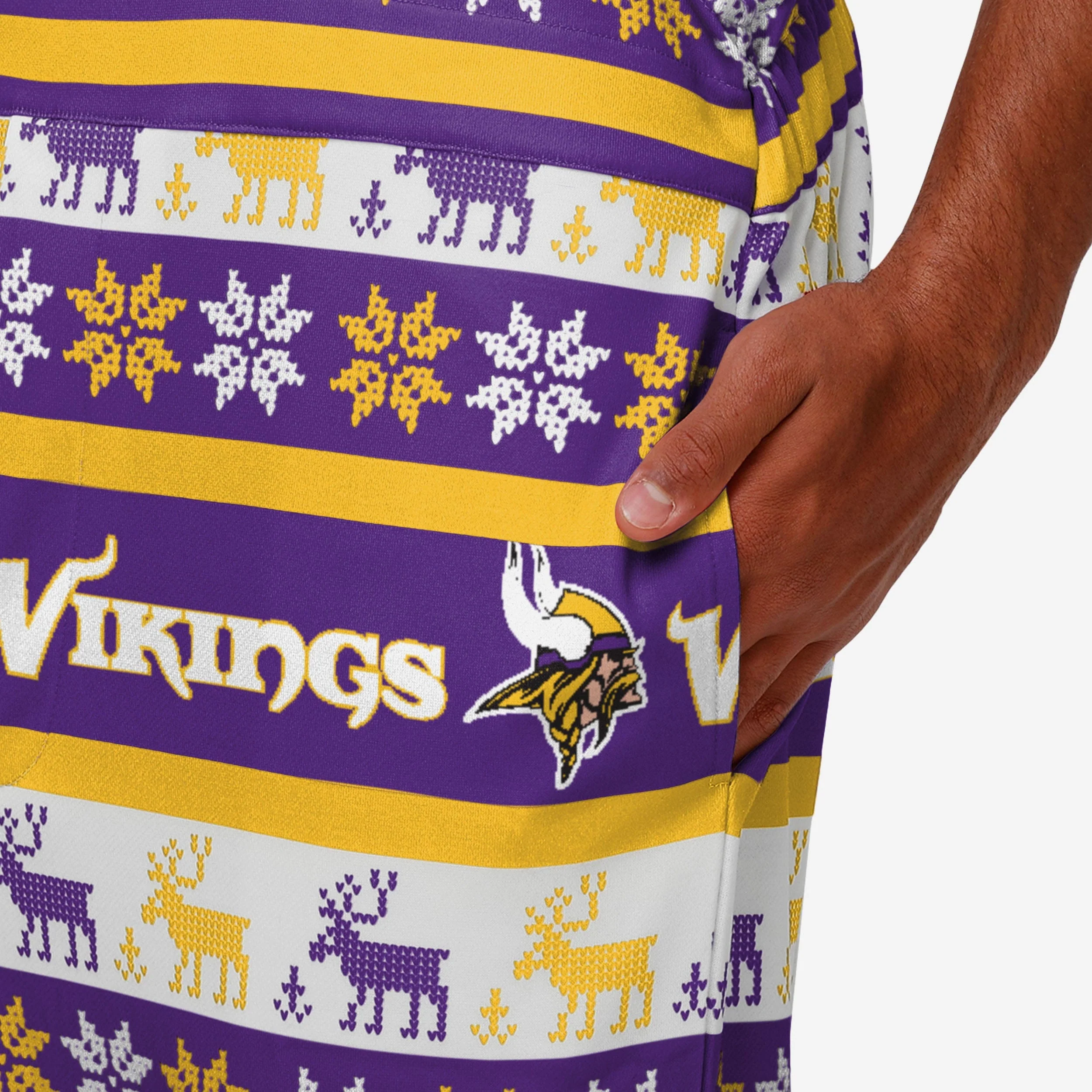 Minnesota Vikings Mens Ugly Home Gating Bib Overalls - Image 5