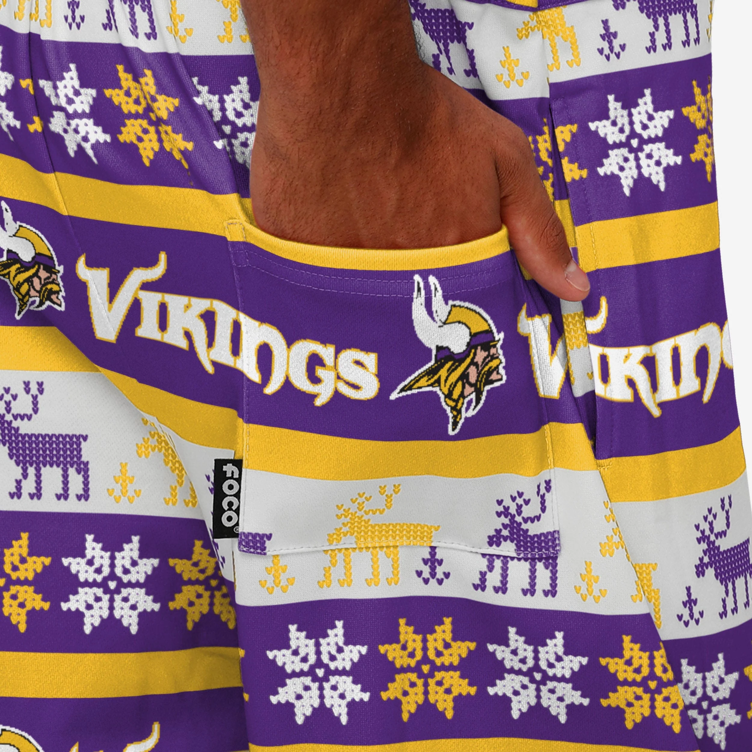 Minnesota Vikings Mens Ugly Home Gating Bib Overalls - Image 6