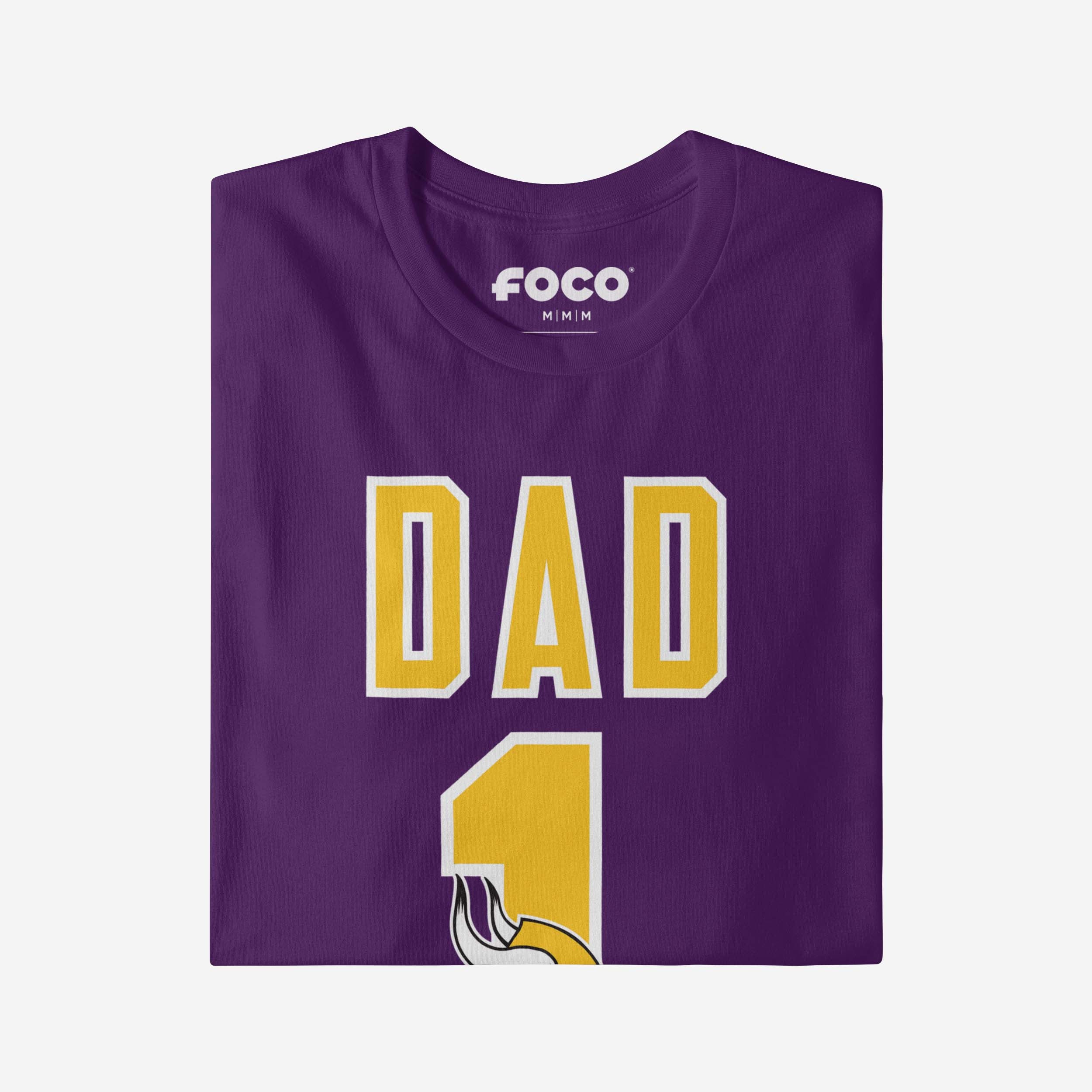 Minnesota Vikings Number 1 Dad T-Shirt - Image 4