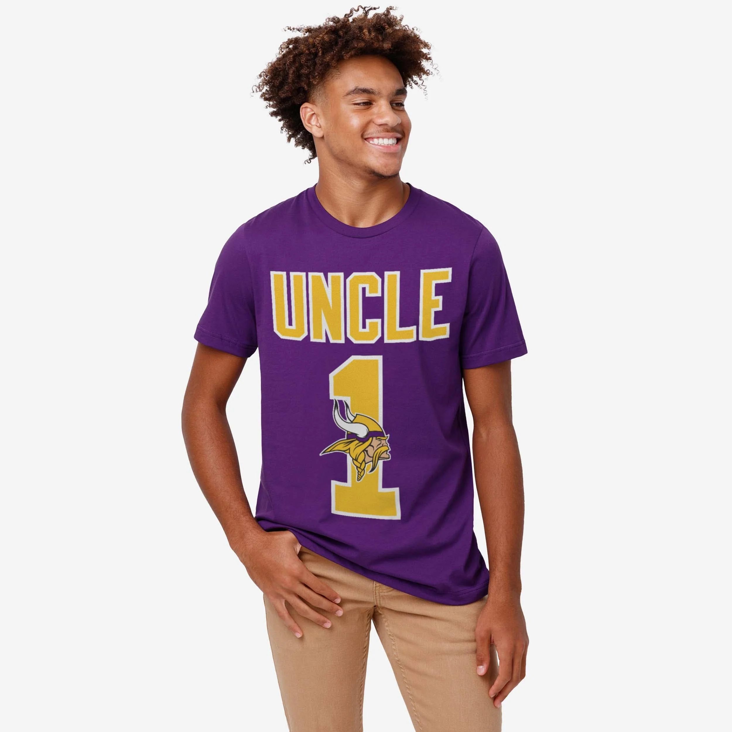 Minnesota Vikings Number 1 Uncle T-Shirt - Image 2