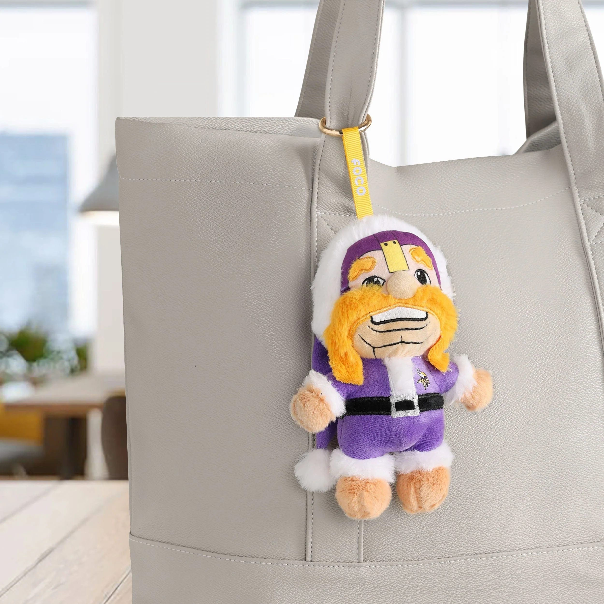 Minnesota Vikings Plush Mascot Santa Bag Charm Keychain - Image 2