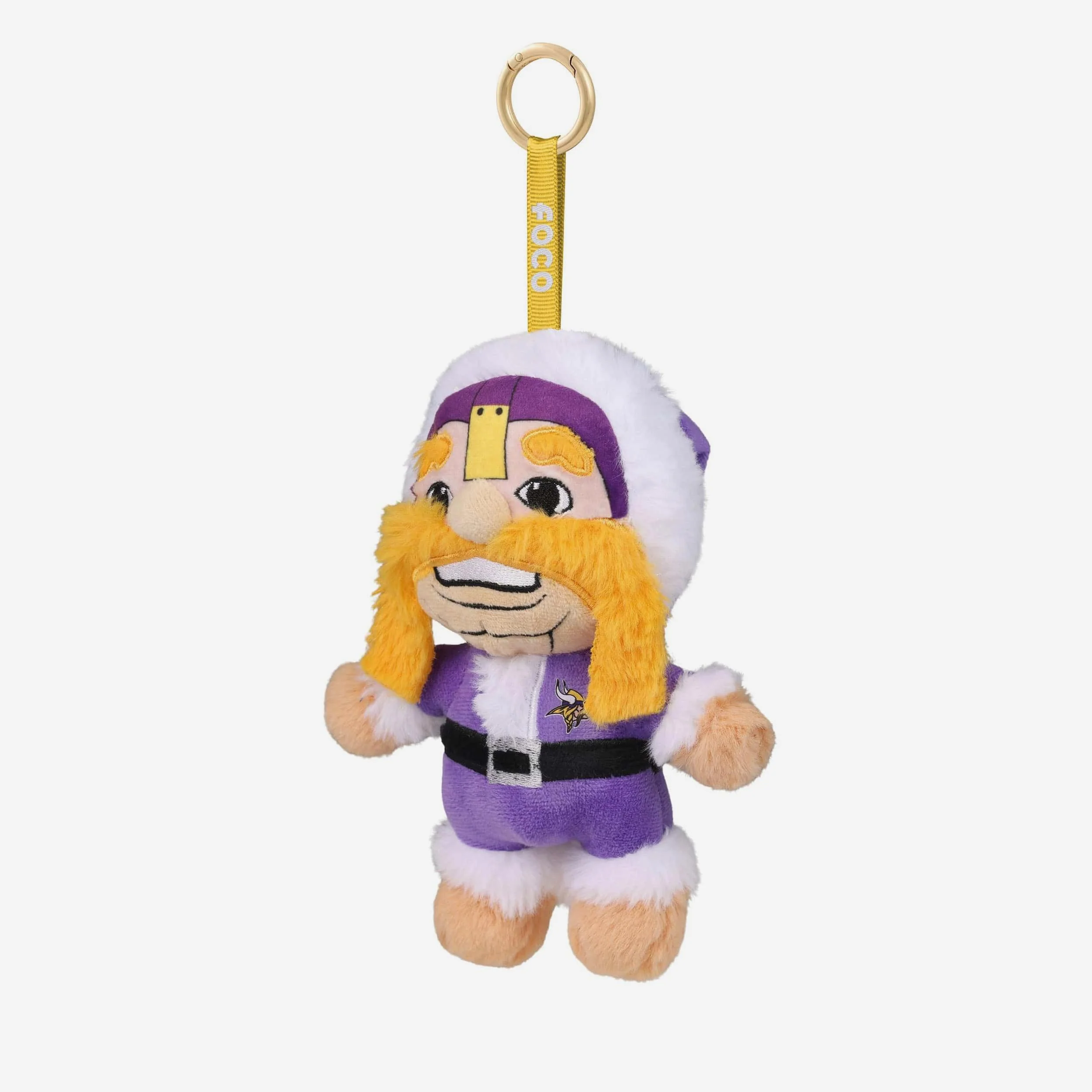 Minnesota Vikings Plush Mascot Santa Bag Charm Keychain - Image 3