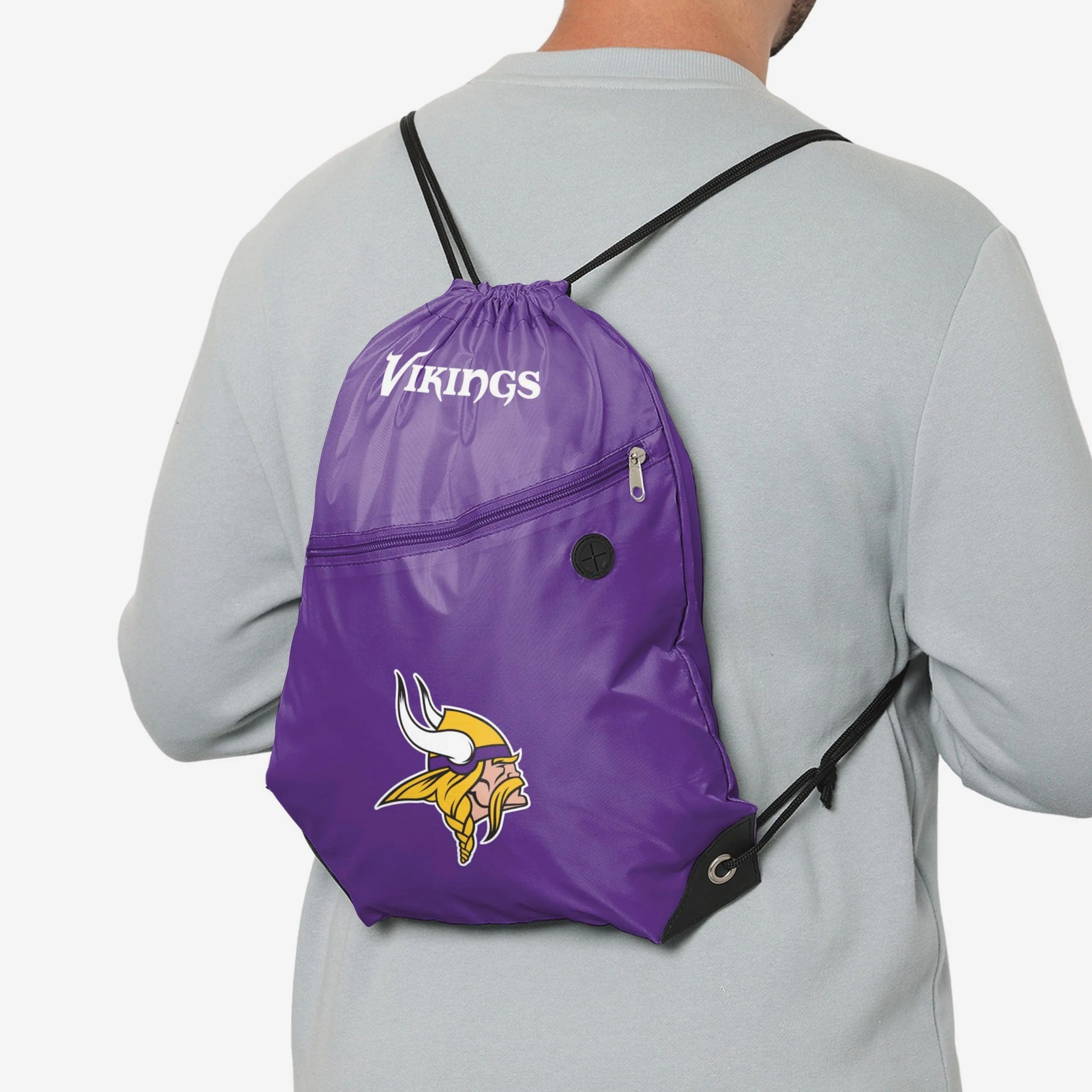 Minnesota Vikings Pocket Drawstring Backpack - Image 3