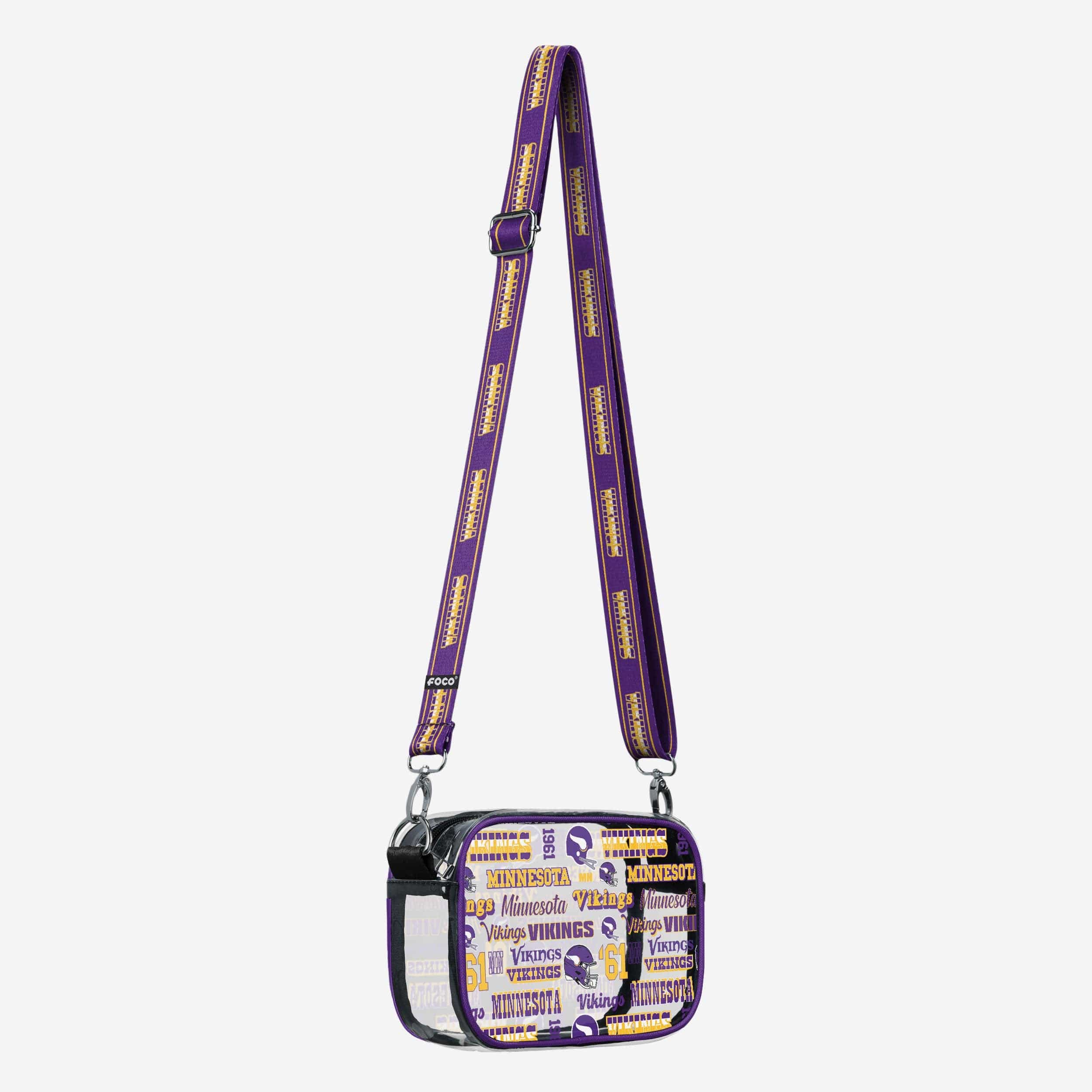 Minnesota Vikings Repeat Retro Print Clear Crossbody Bag - Image 2