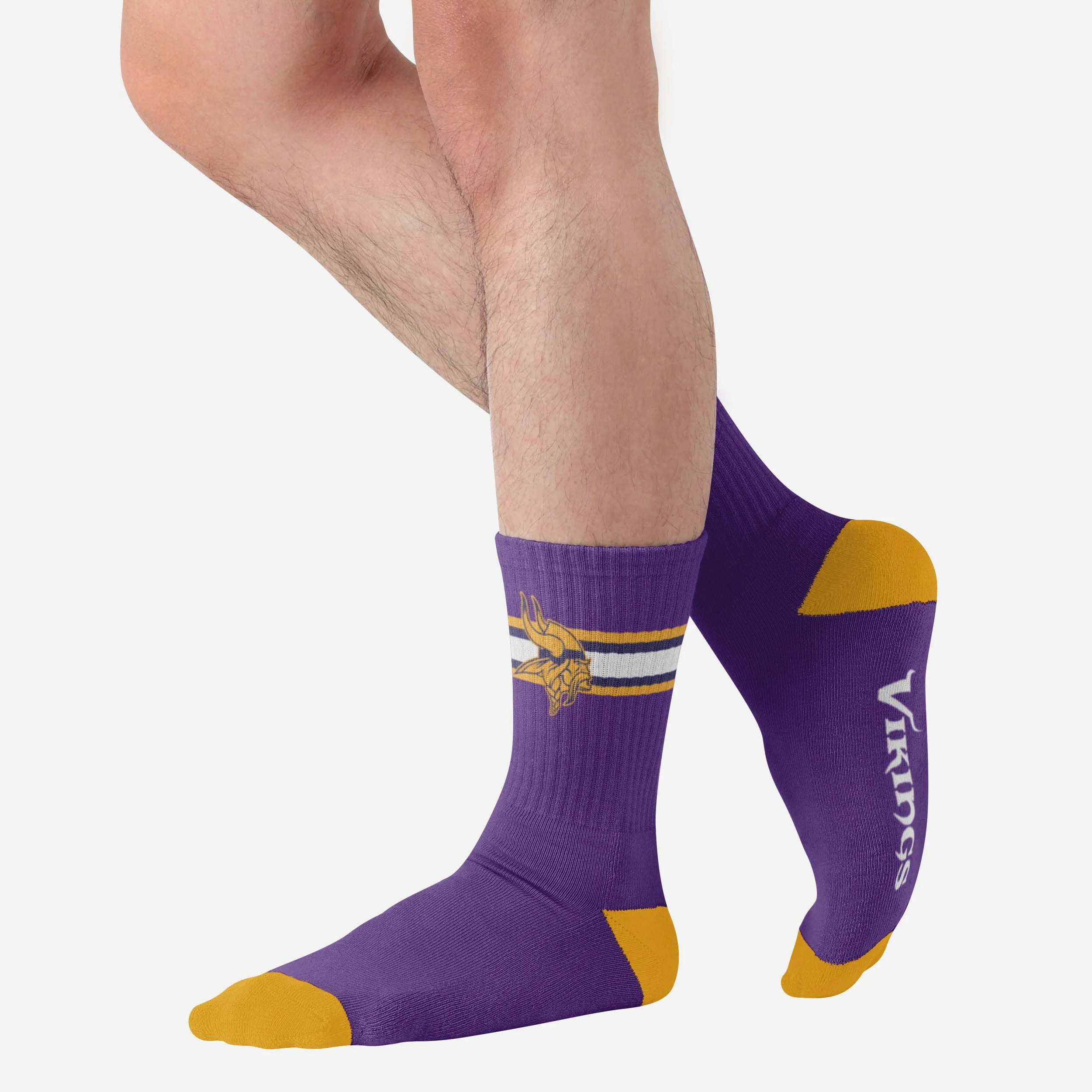 Minnesota Vikings Team Stripe Crew Socks - Image 2