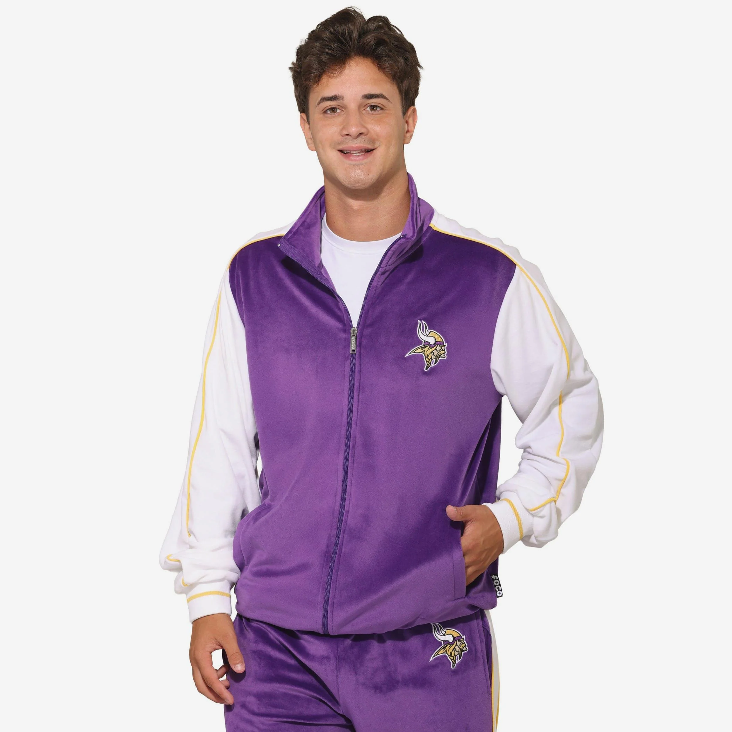 Minnesota Vikings Two Tone Velour Zip Up Top
