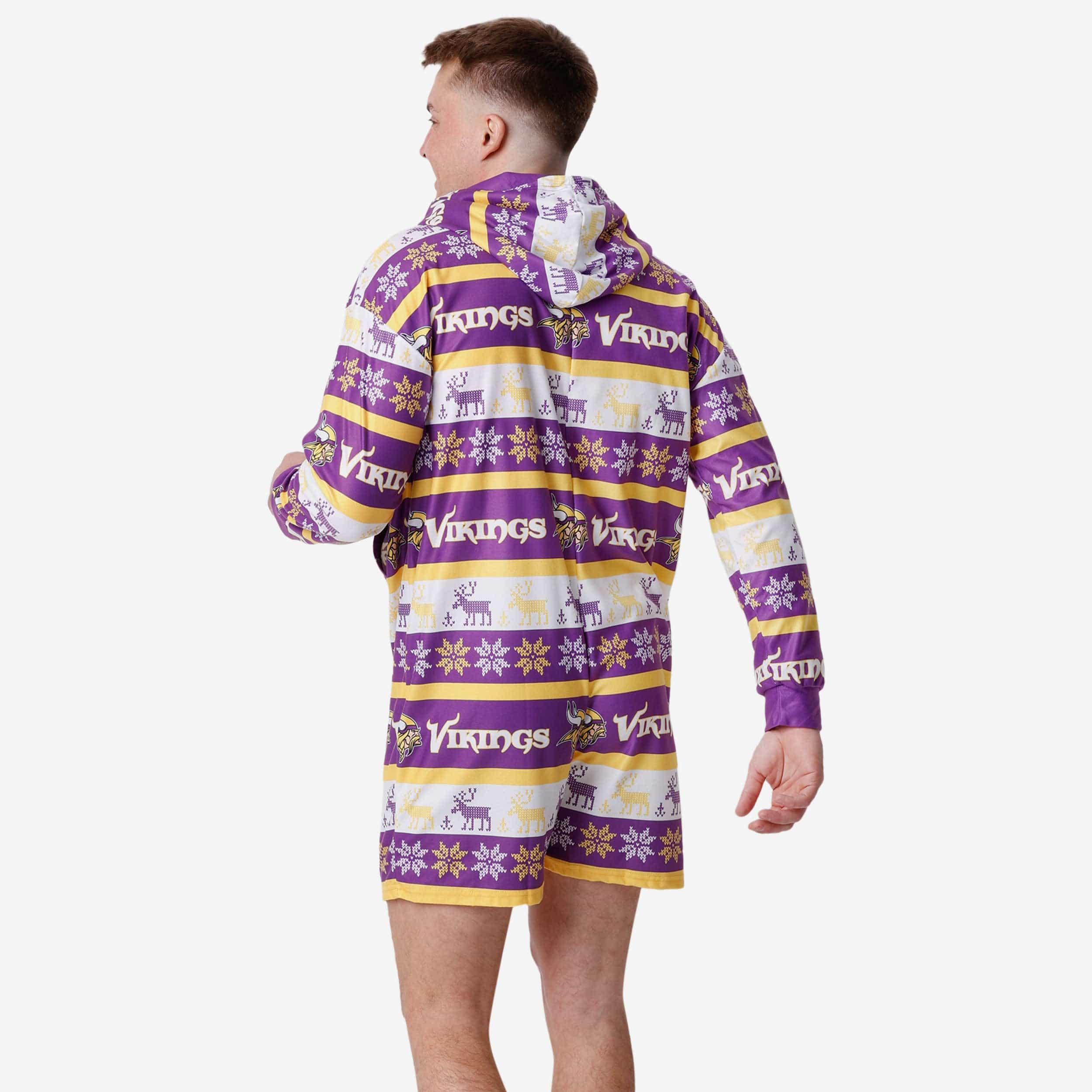 Minnesota Vikings Ugly Short One Piece Pajamas - Image 2