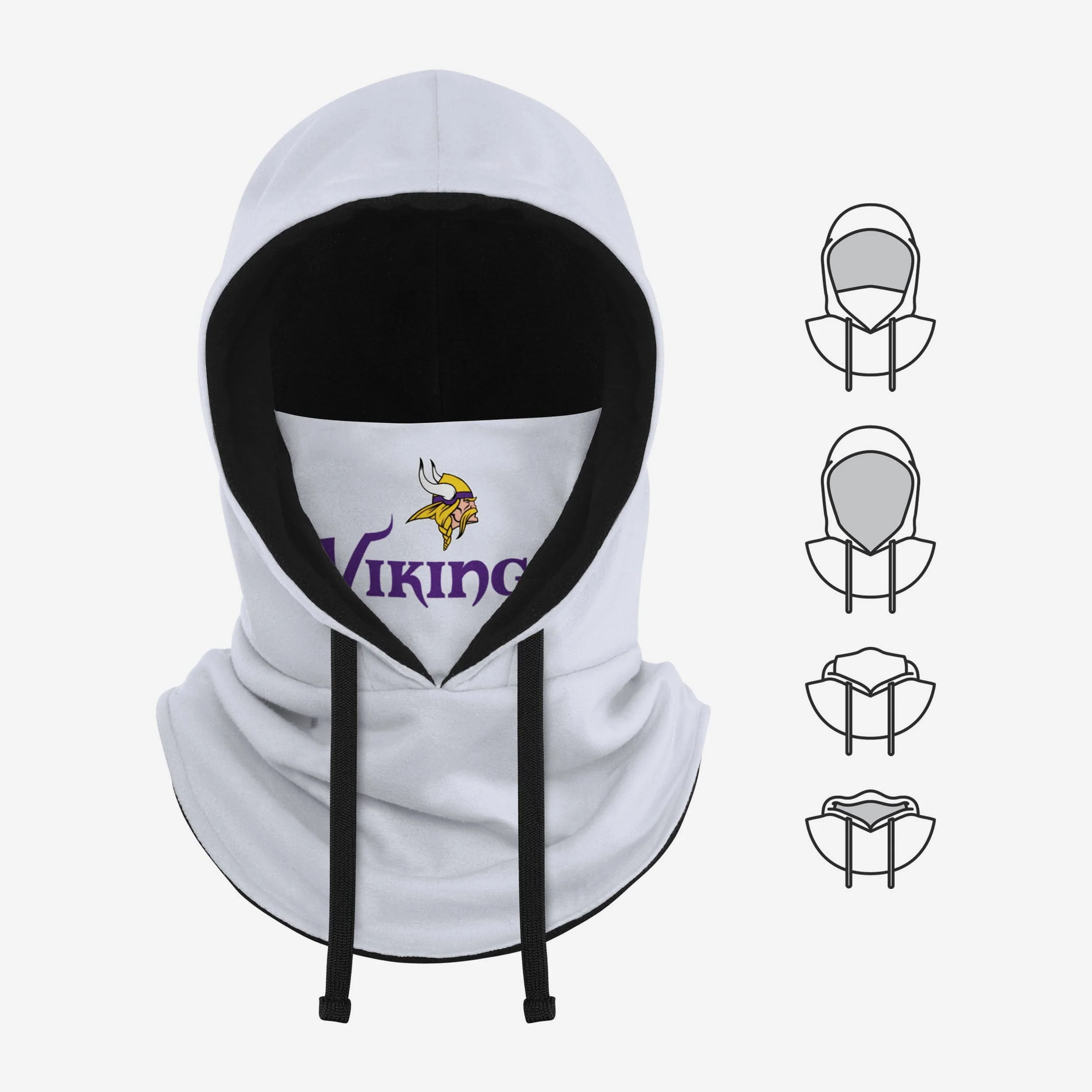 Minnesota Vikings White Drawstring Hooded Gaiter - Image 5