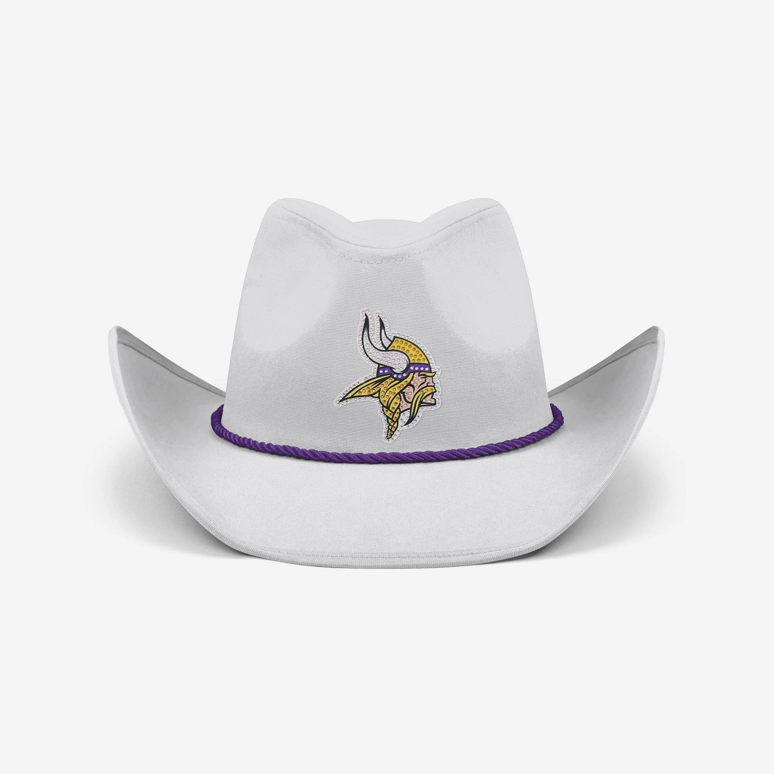 Minnesota Vikings White Rhinestone Logo Cowboy Hat - Image 3