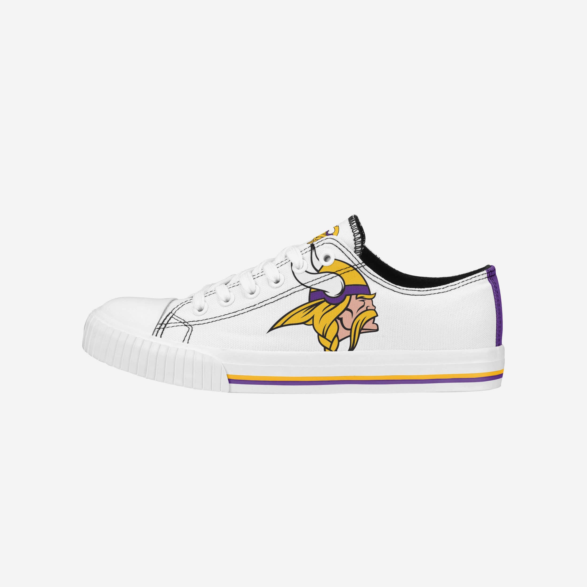 Minnesota Vikings Womens Big Logo Low Top White Canvas Shoes