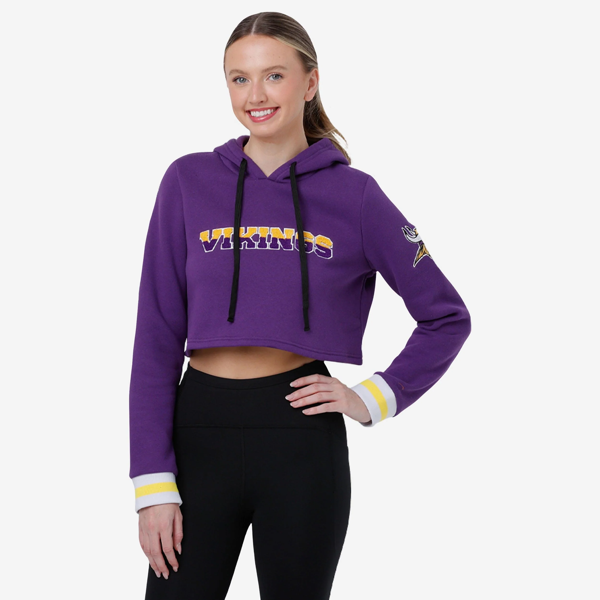 Minnesota Vikings Womens Cropped Chenille Hoodie