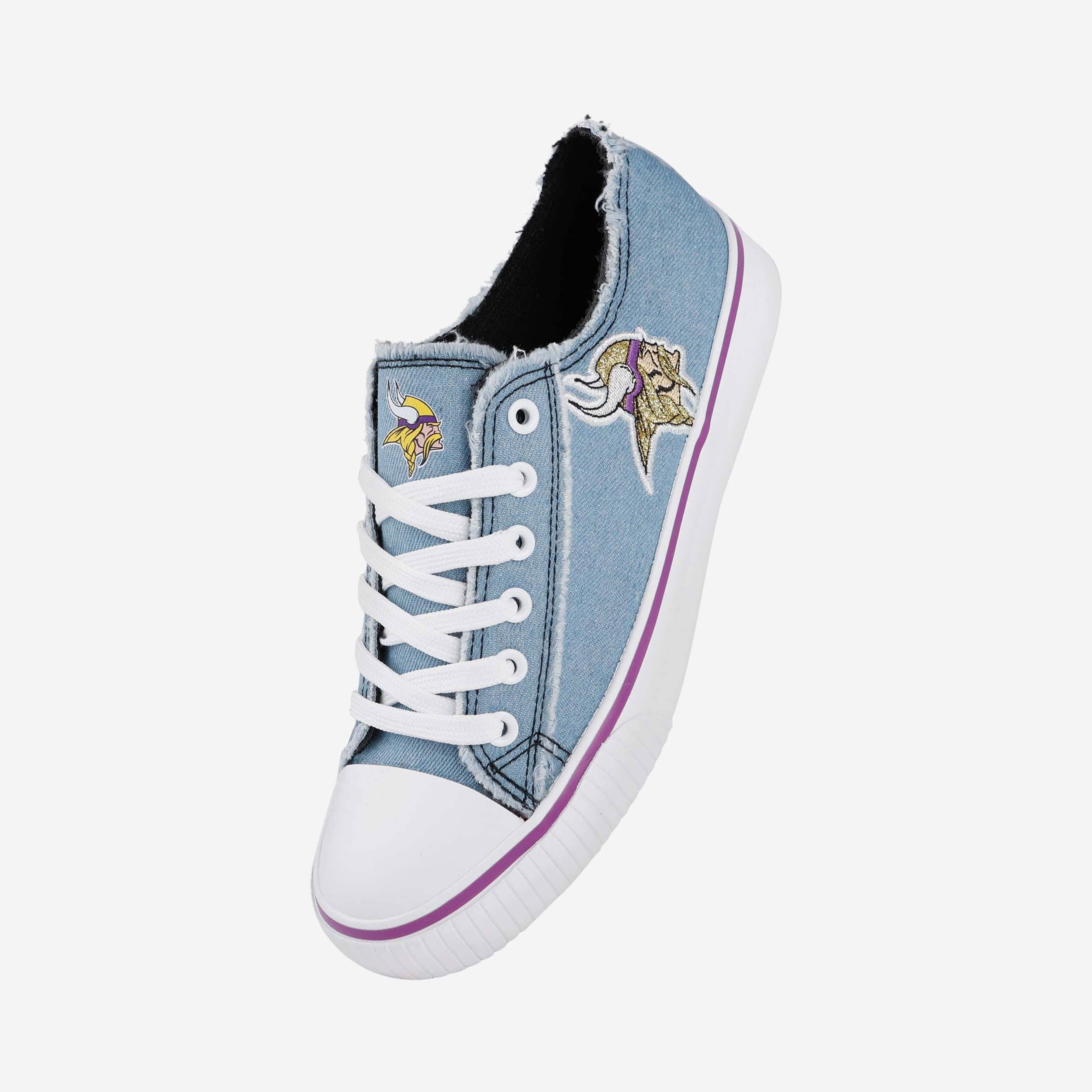Minnesota Vikings Womens Denim Low Top Canvas Shoe - Image 2