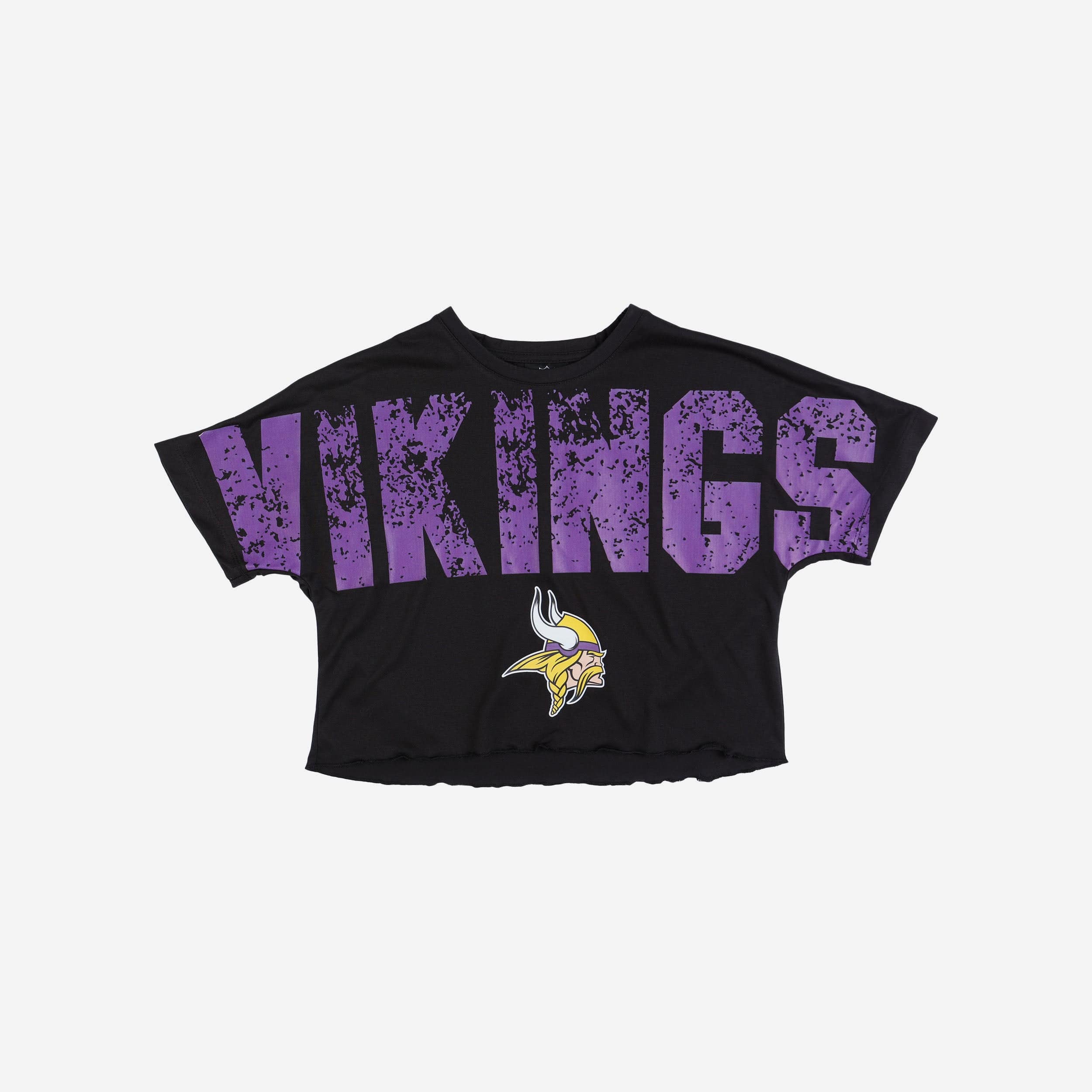Minnesota Vikings Womens Distressed Wordmark Crop Top - Image 3