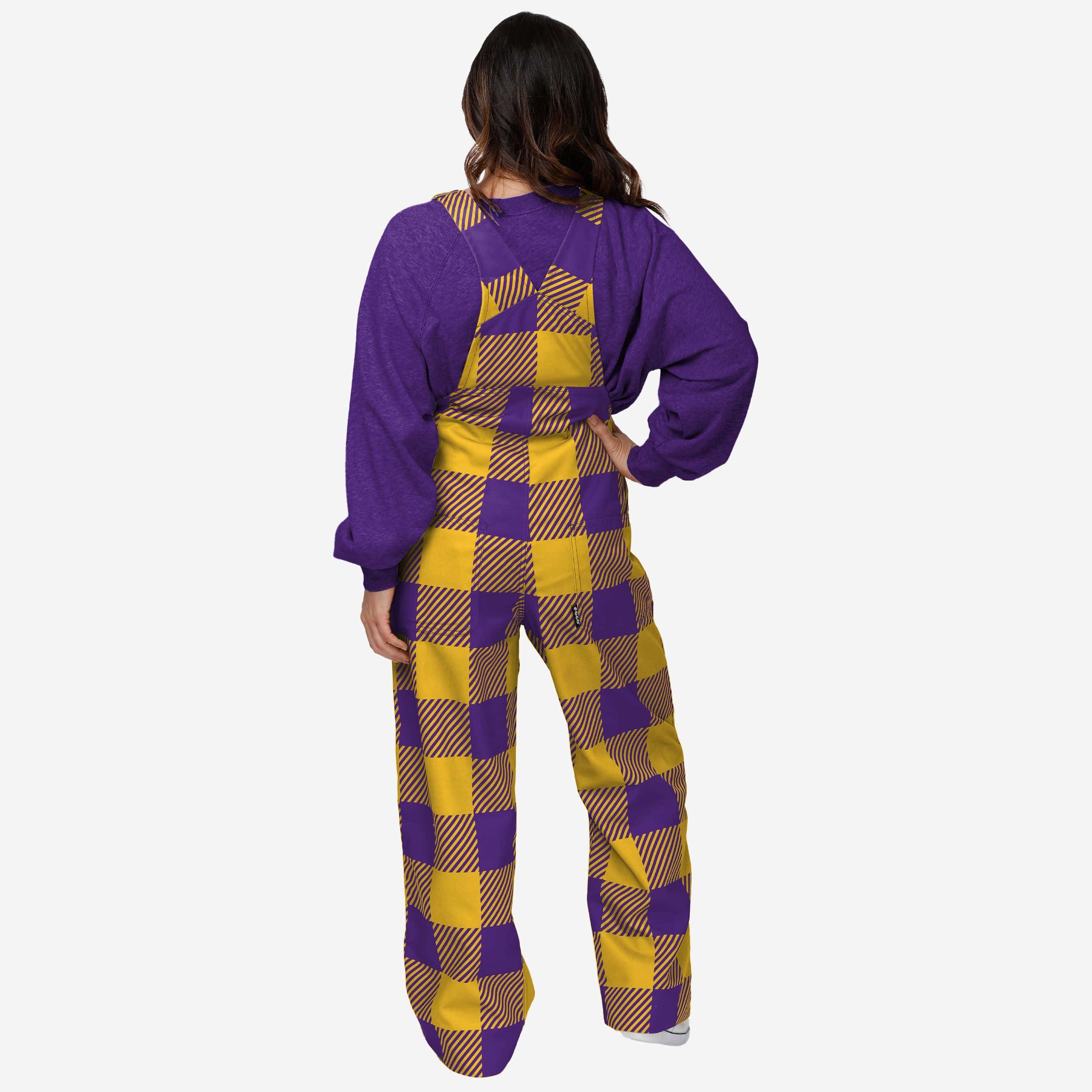 Minnesota Vikings Womens Plaid Bib Overalls - Image 2