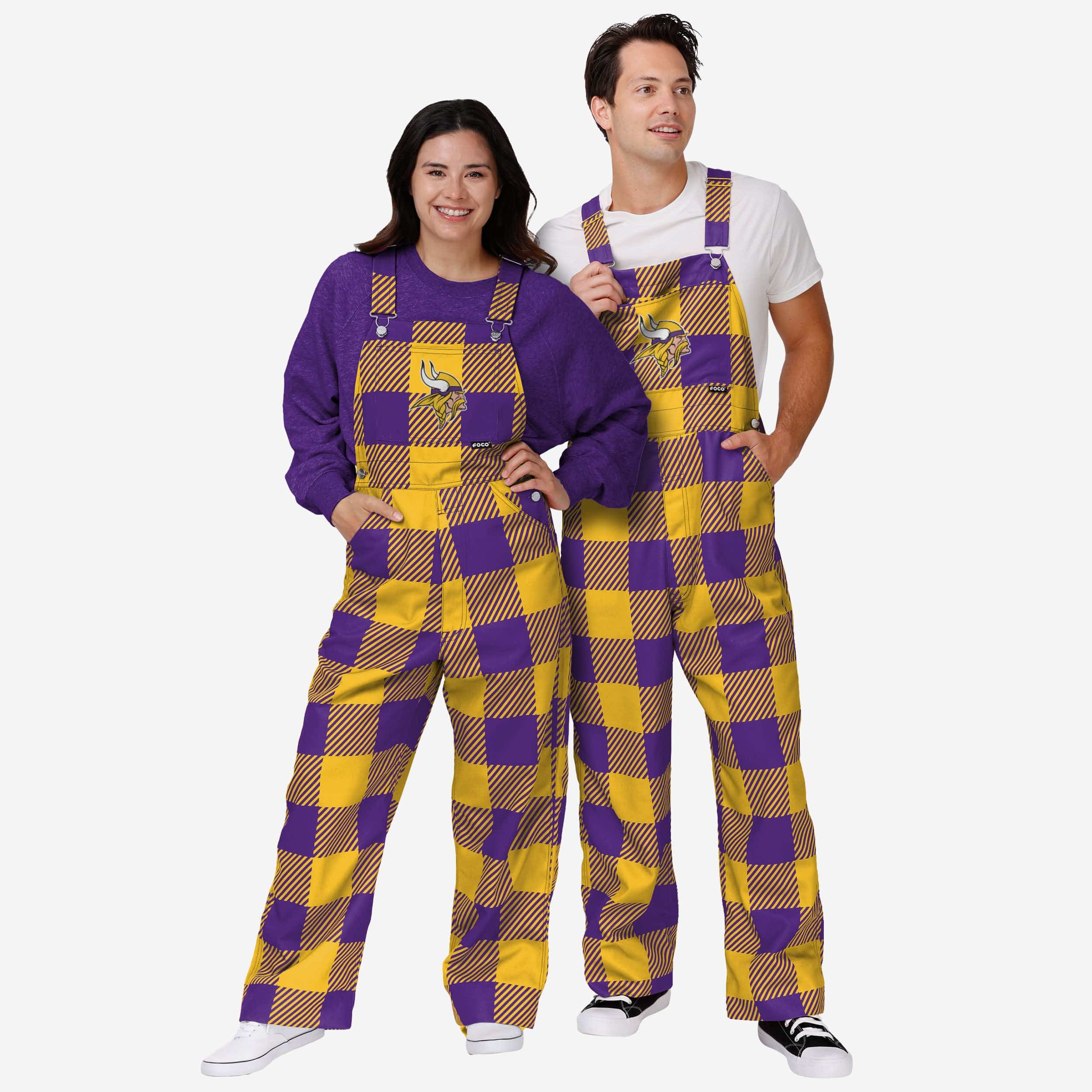 Minnesota Vikings Womens Plaid Bib Overalls - Image 3