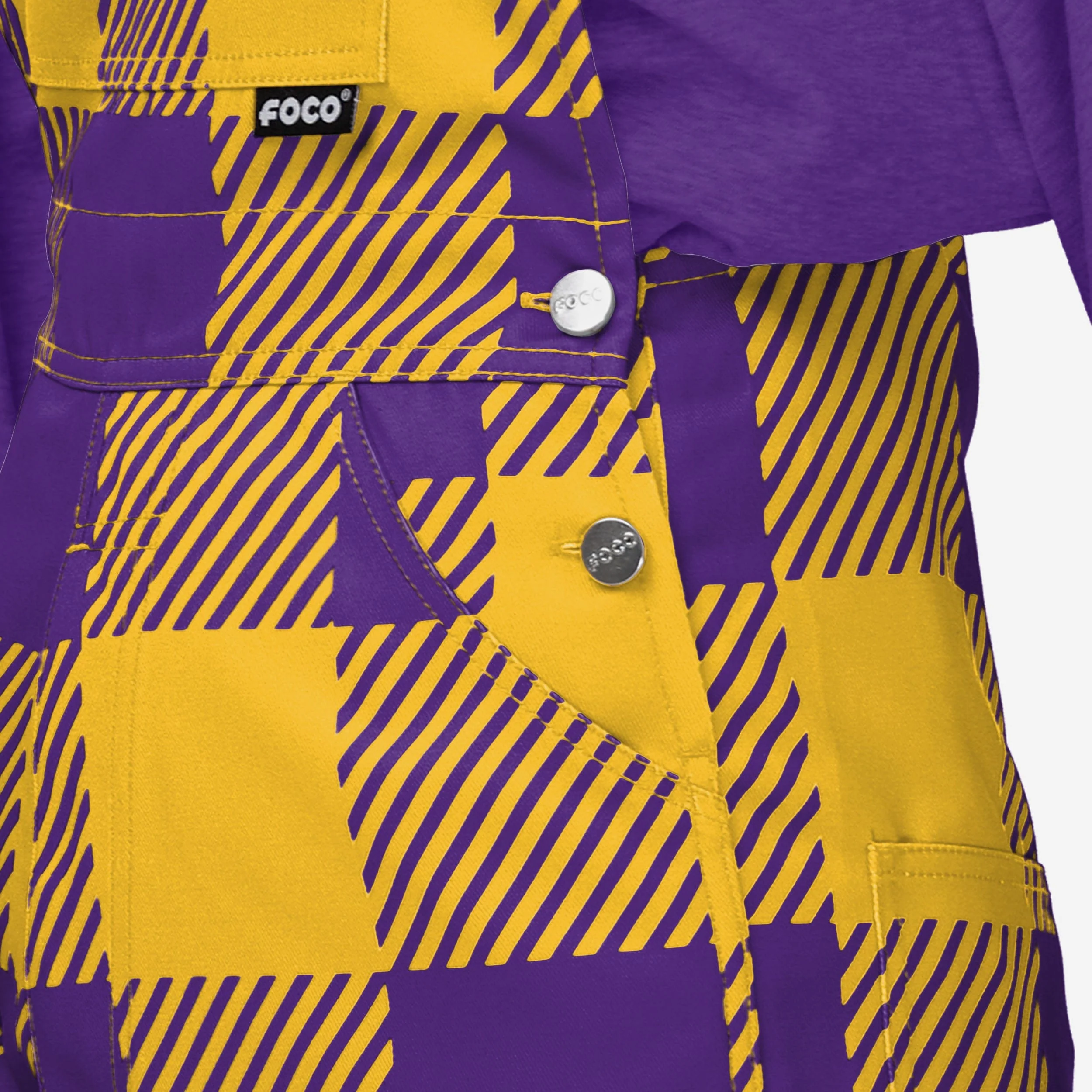 Minnesota Vikings Womens Plaid Bib Overalls - Image 5