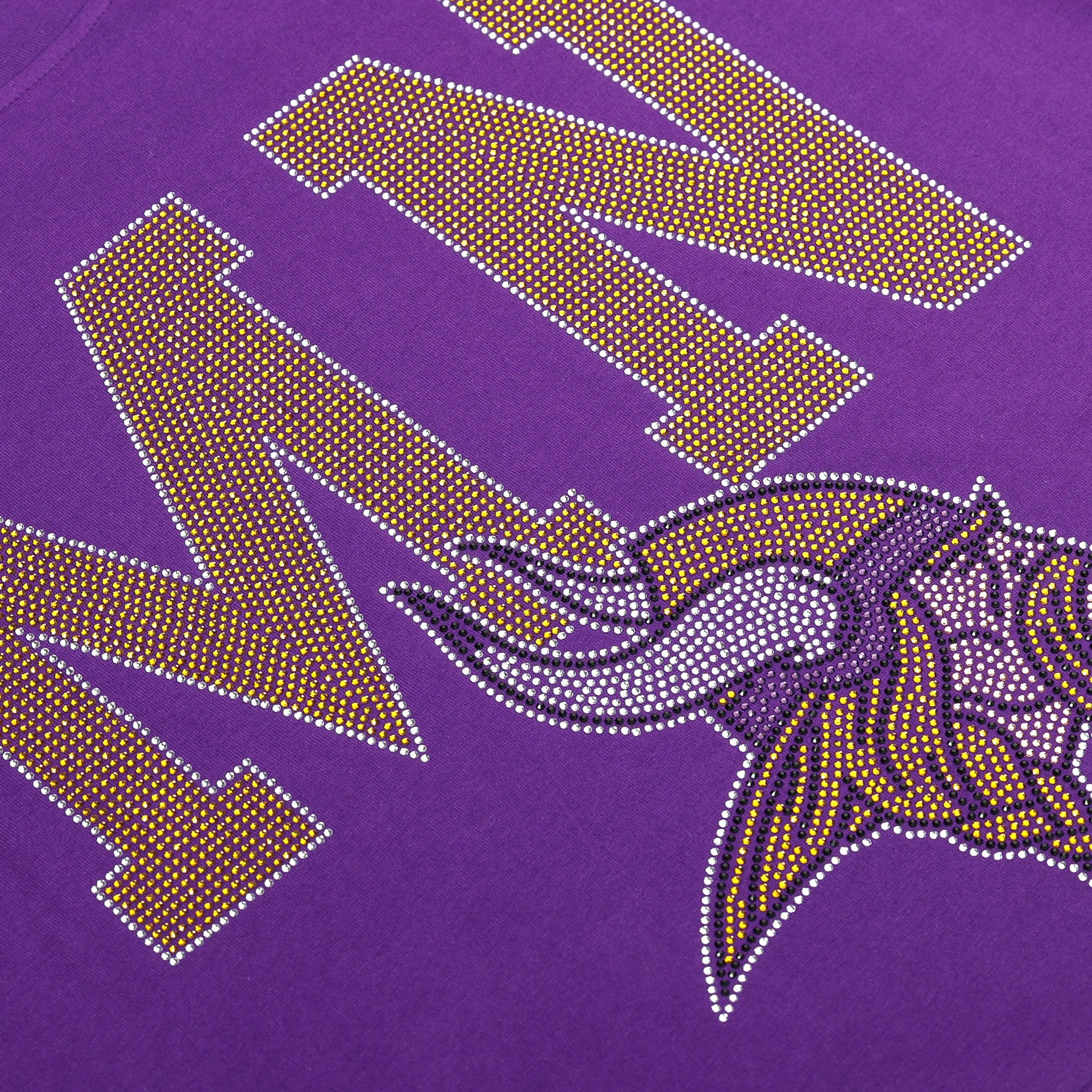 Minnesota Vikings Womens Rhinestone Logo Crop Top - Image 2