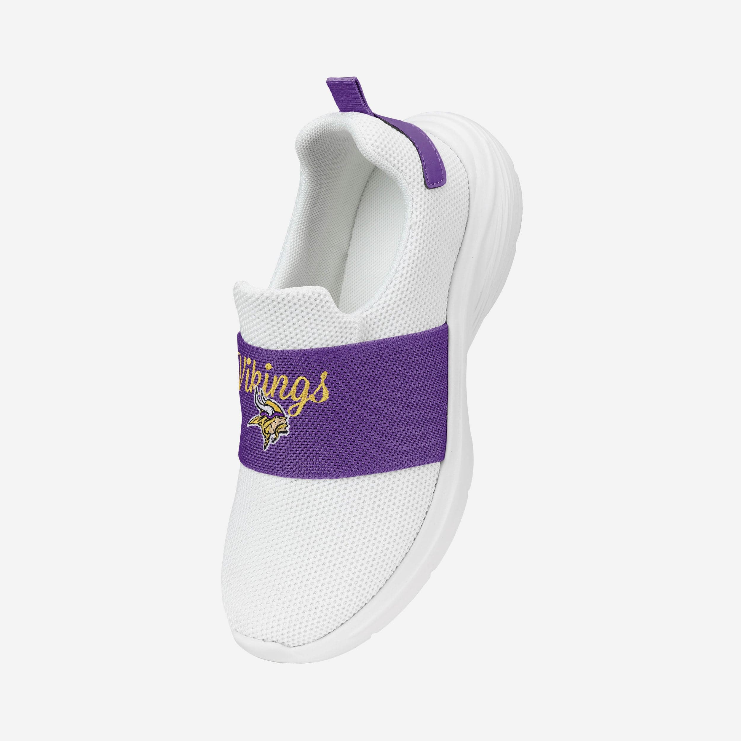 Minnesota Vikings Womens Script Wordmark White Slip On Sneakers - Image 2