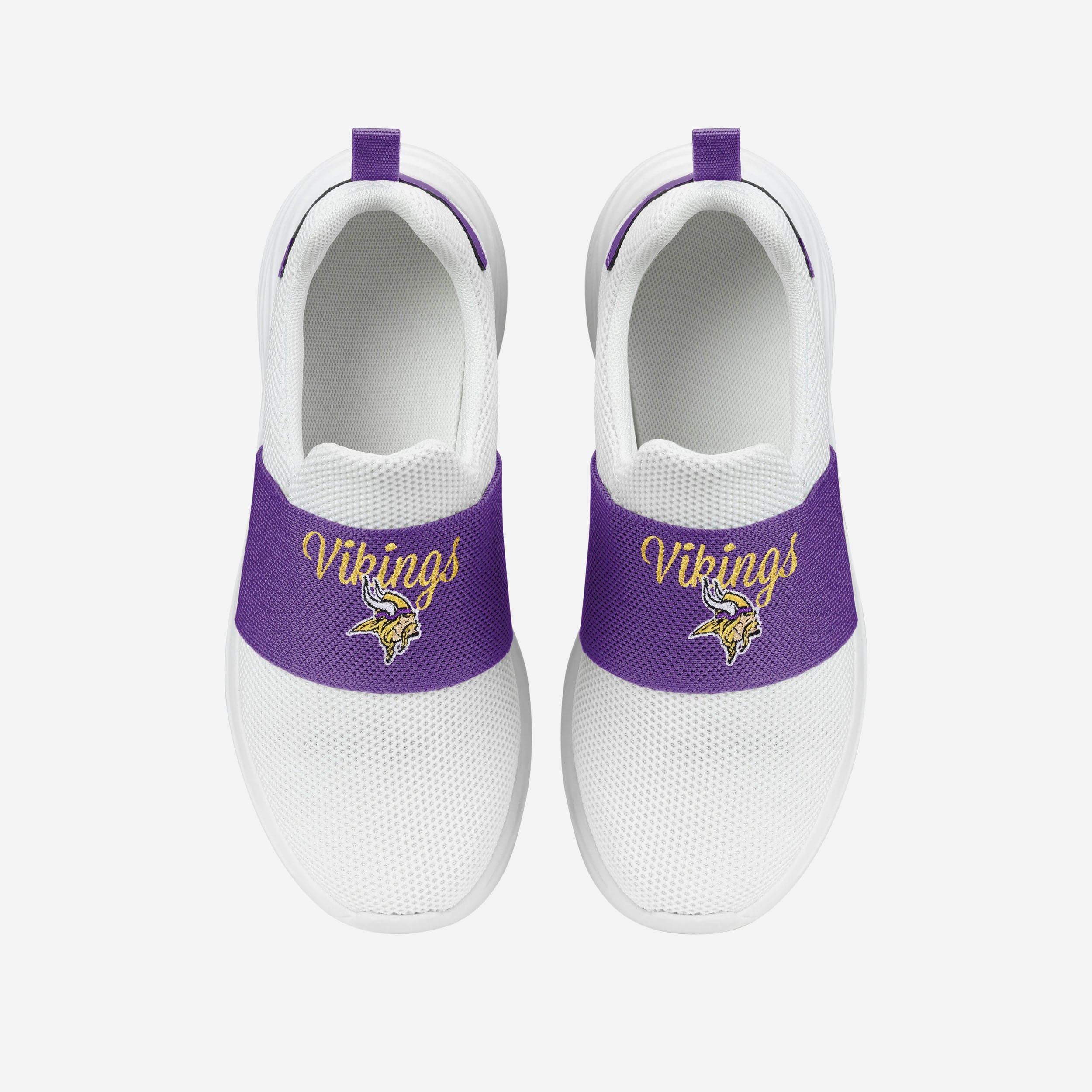 Minnesota Vikings Womens Script Wordmark White Slip On Sneakers - Image 4