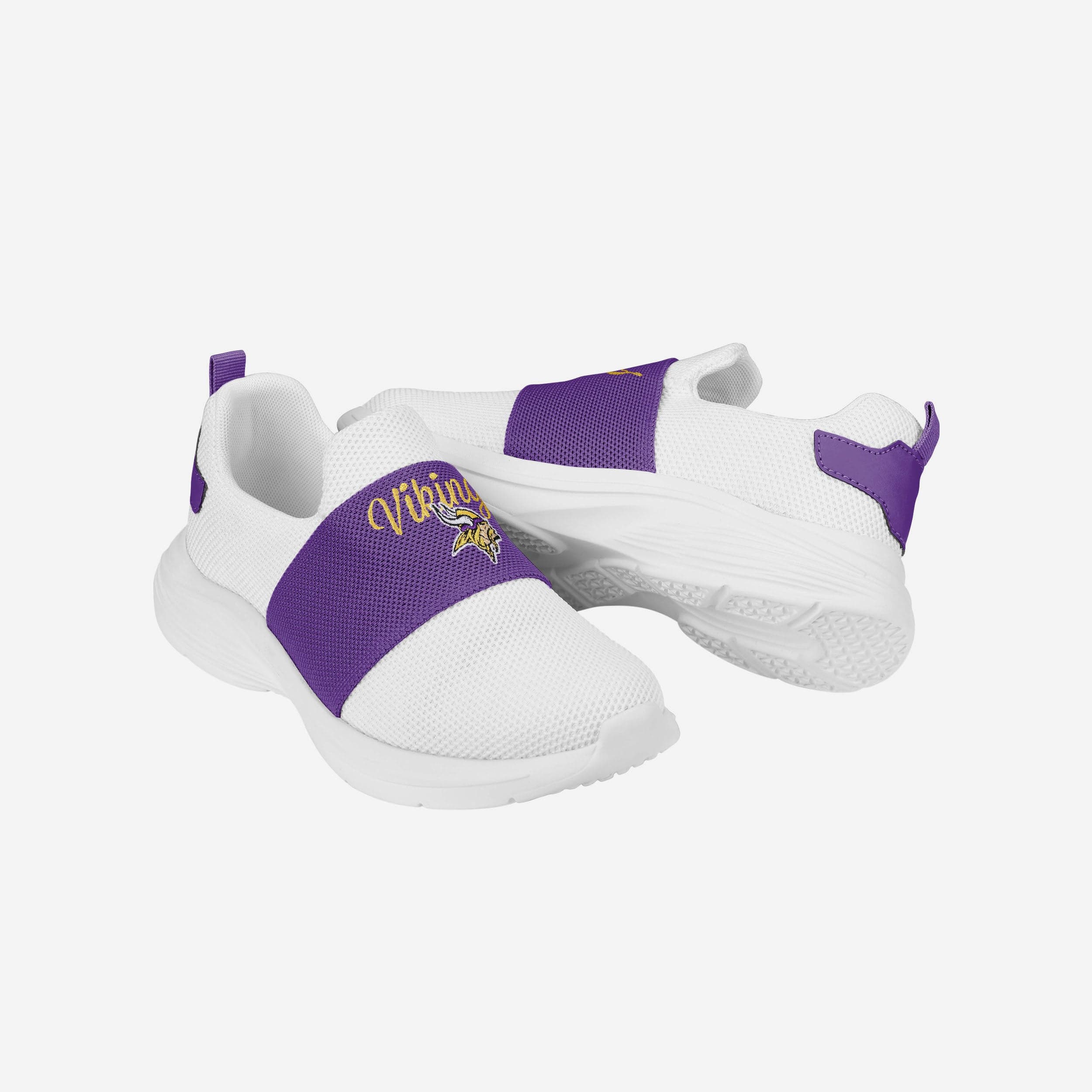 Minnesota Vikings Womens Script Wordmark White Slip On Sneakers - Image 5