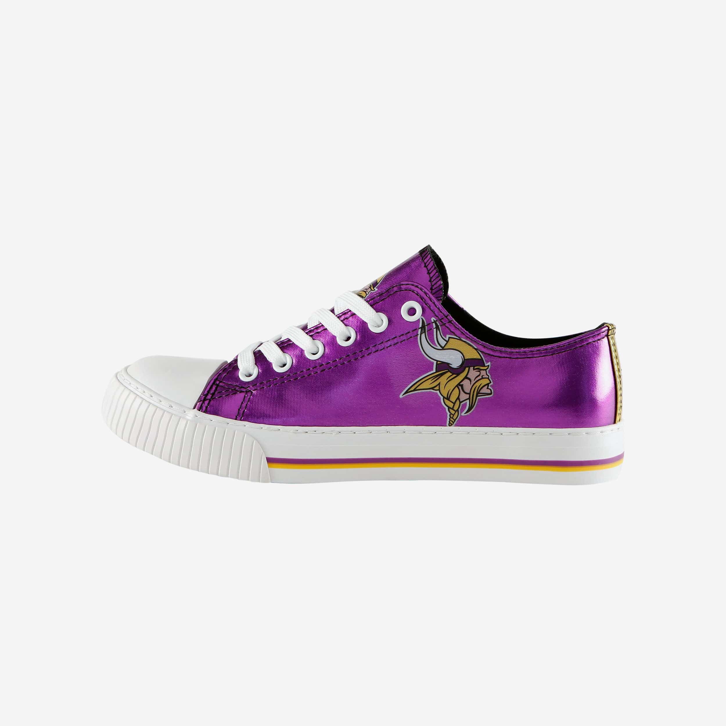 Minnesota Vikings Womens Team Color Metallic Low Top Canvas Shoes