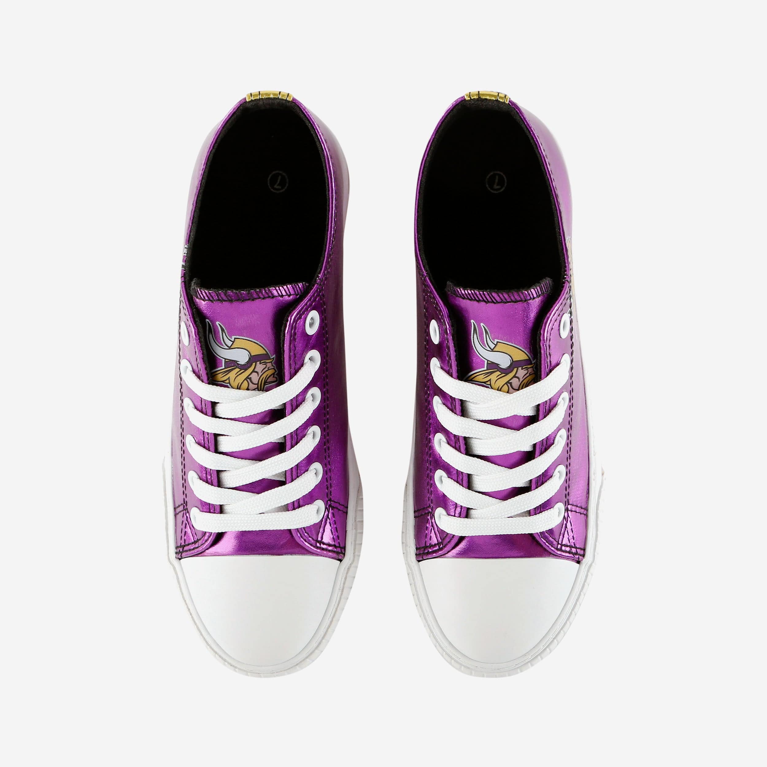 Minnesota Vikings Womens Team Color Metallic Low Top Canvas Shoes - Image 5