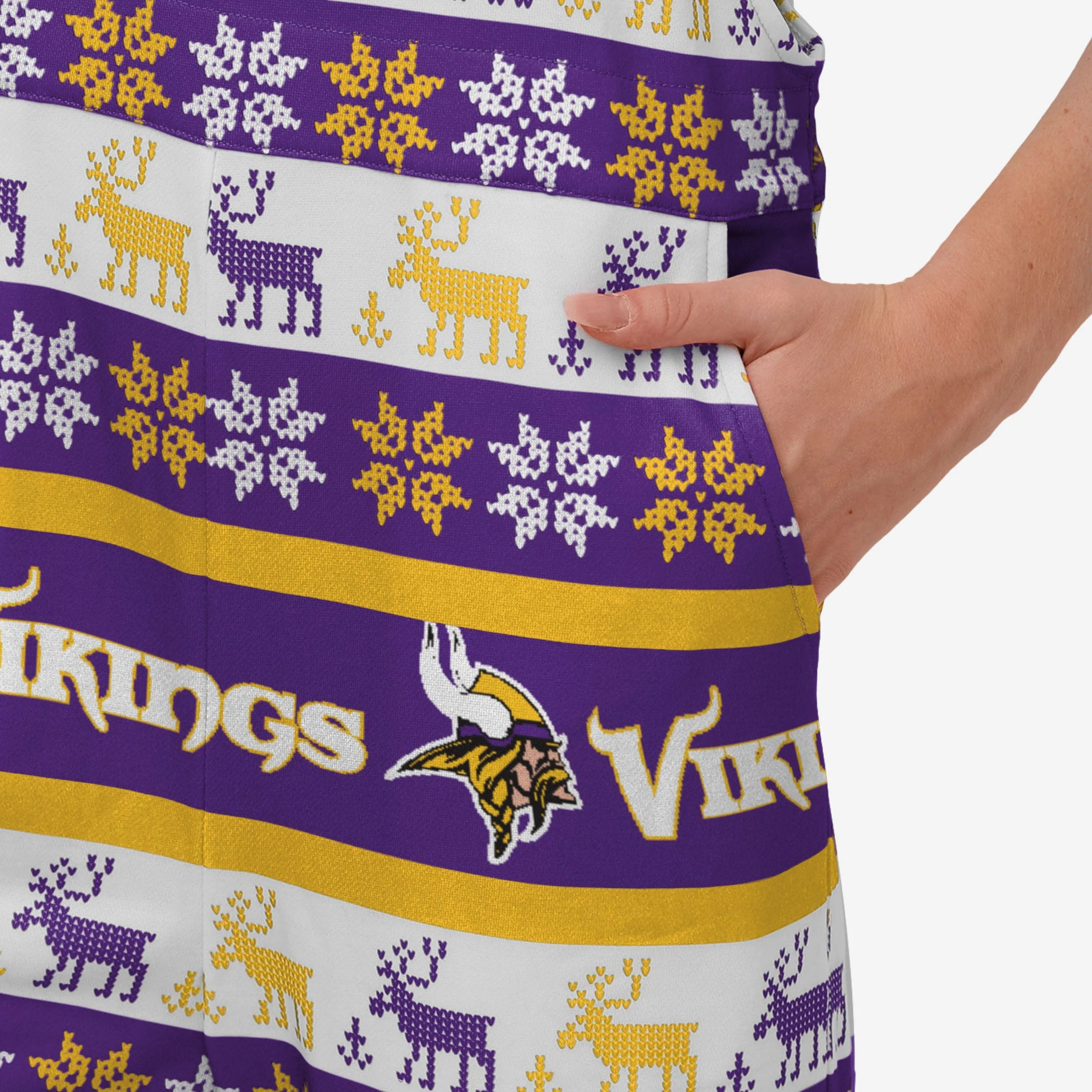 Minnesota Vikings Womens Ugly Home Gating Bib Overalls - Image 5