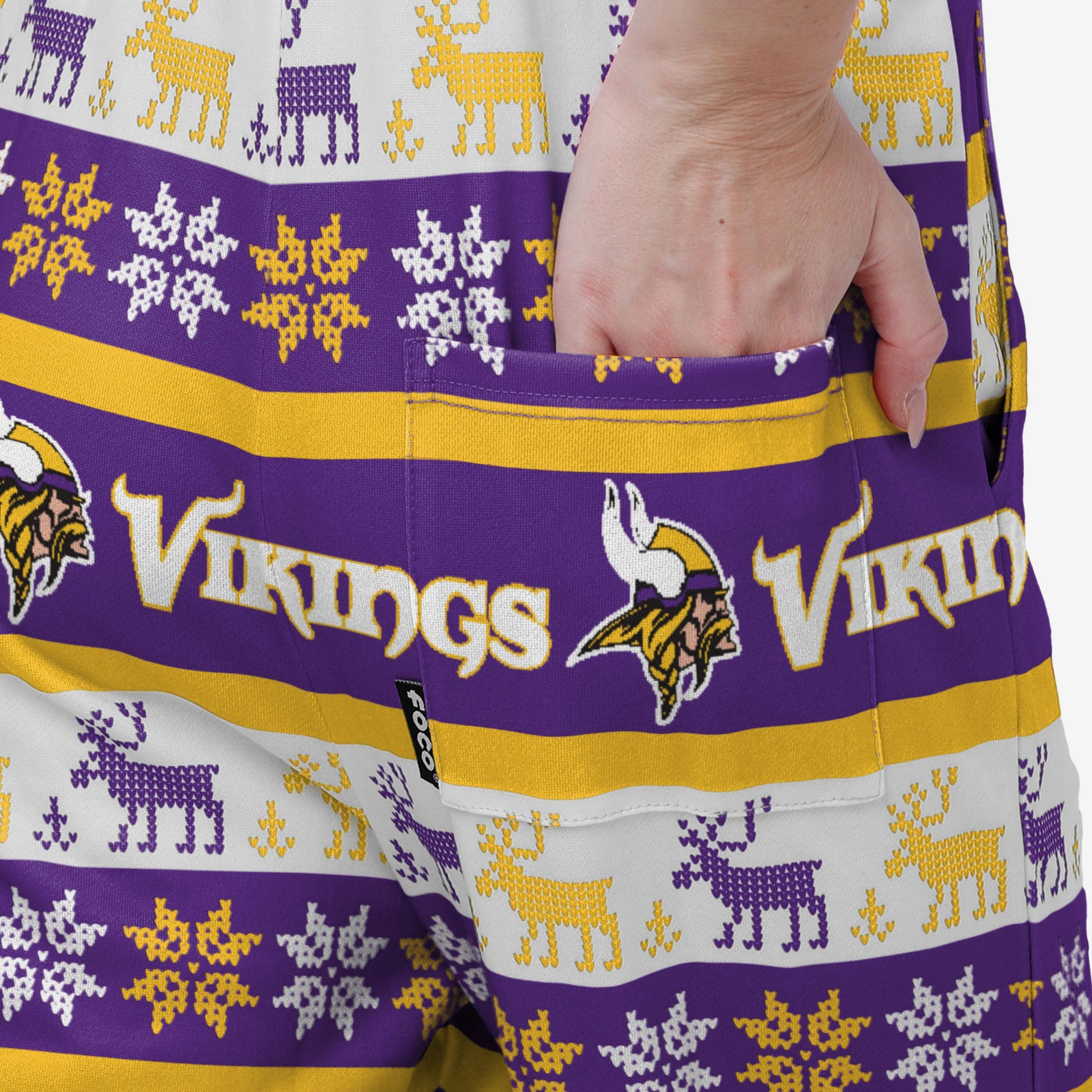 Minnesota Vikings Womens Ugly Home Gating Bib Overalls - Image 6