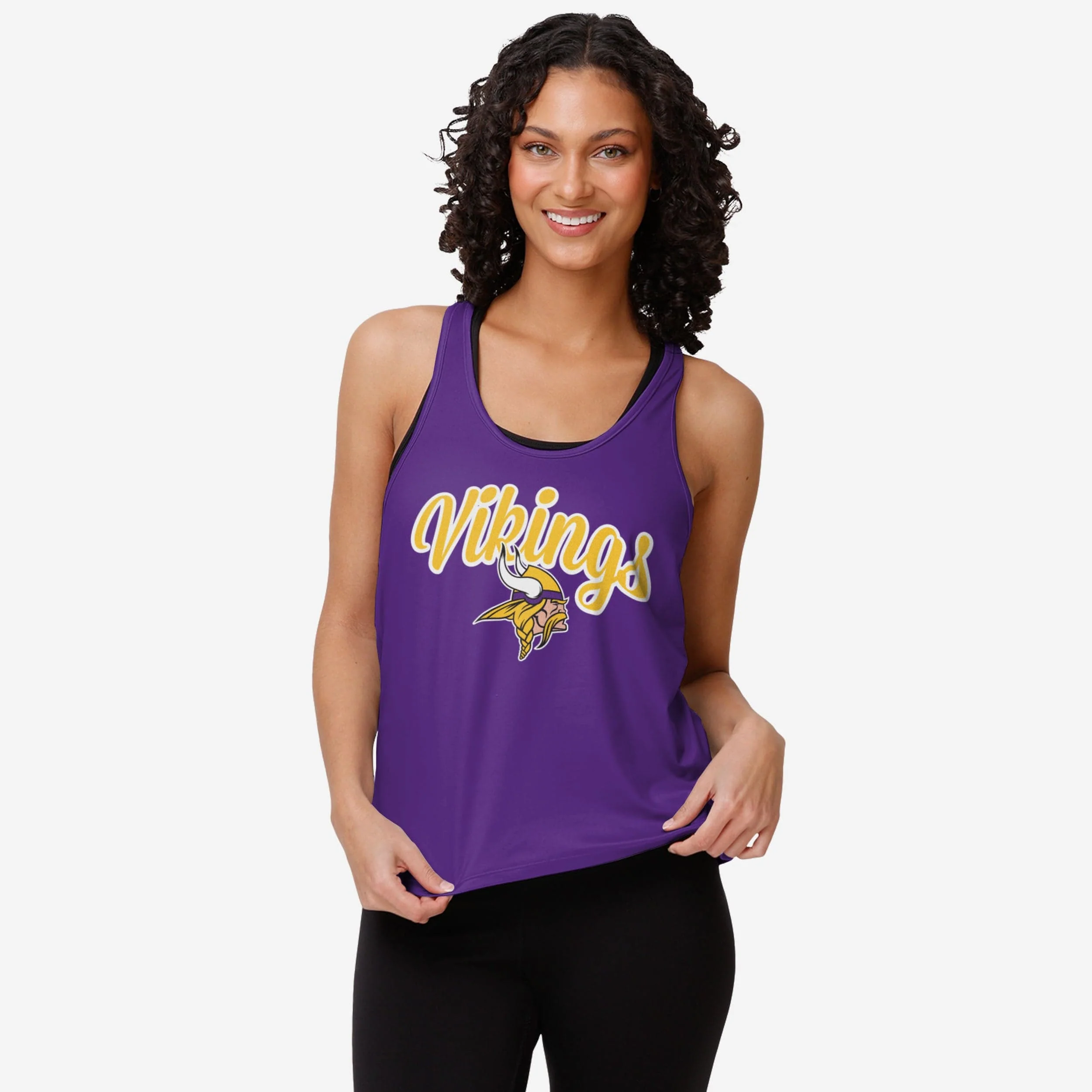Minnesota Vikings Womens Wordmark Team Stripe Sleeveless Top
