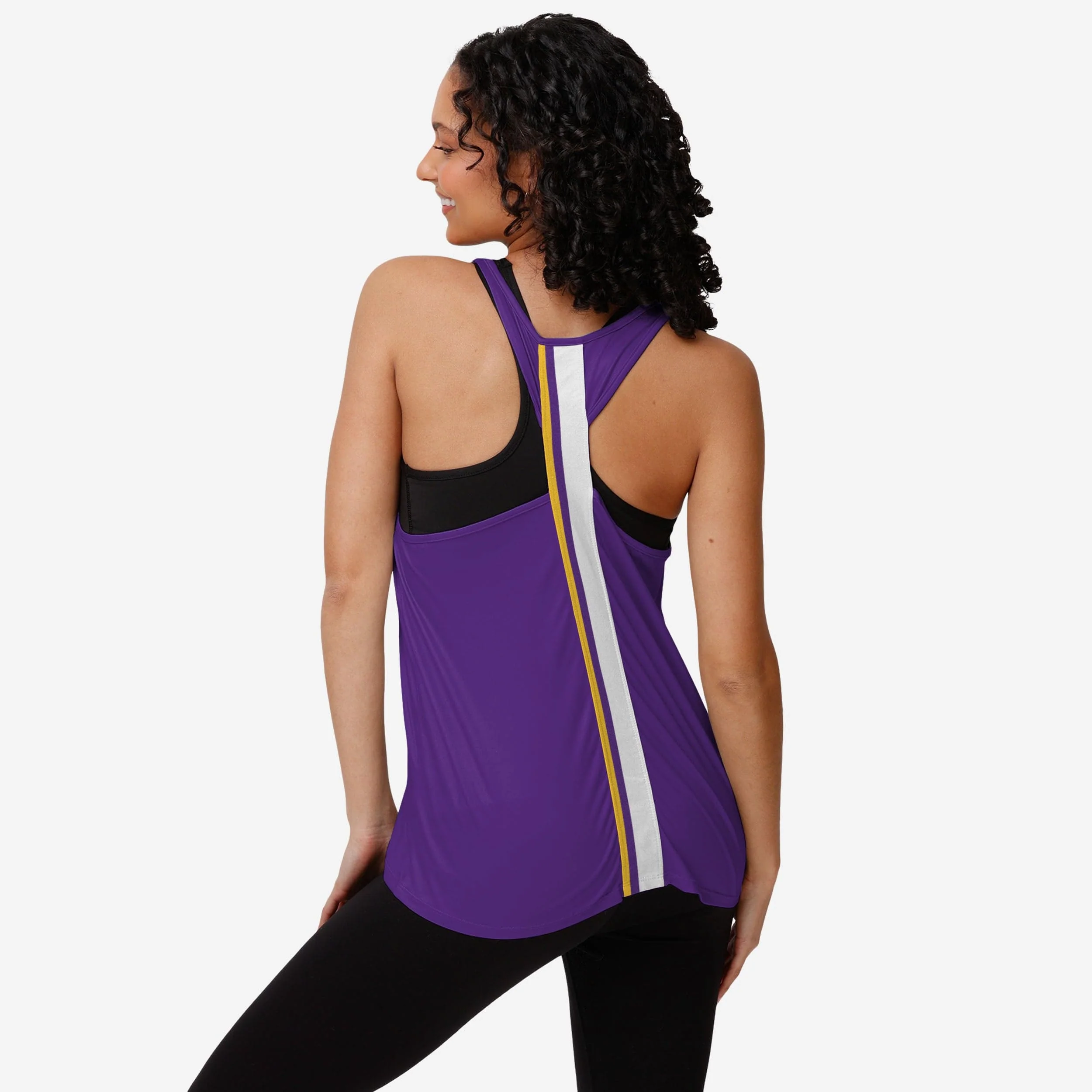 Minnesota Vikings Womens Wordmark Team Stripe Sleeveless Top - Image 2