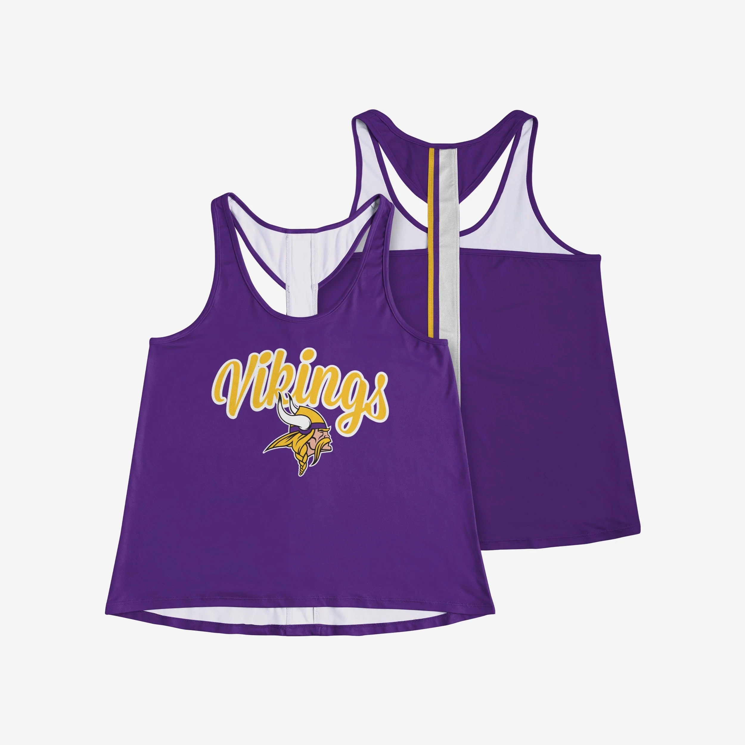 Minnesota Vikings Womens Wordmark Team Stripe Sleeveless Top - Image 3