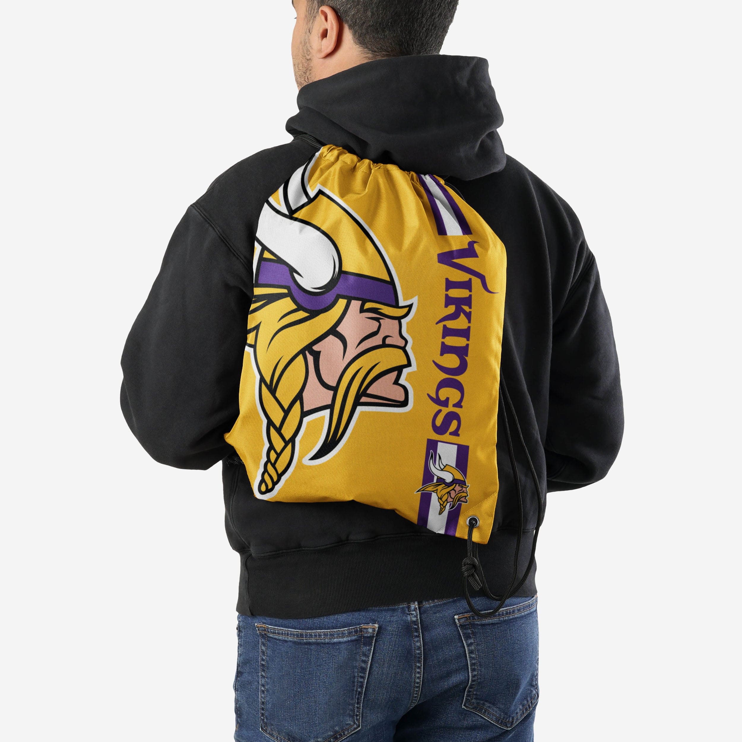 Minnesota Vikings Yellow Alternate Color Big Logo Drawstring Backpack - Image 2