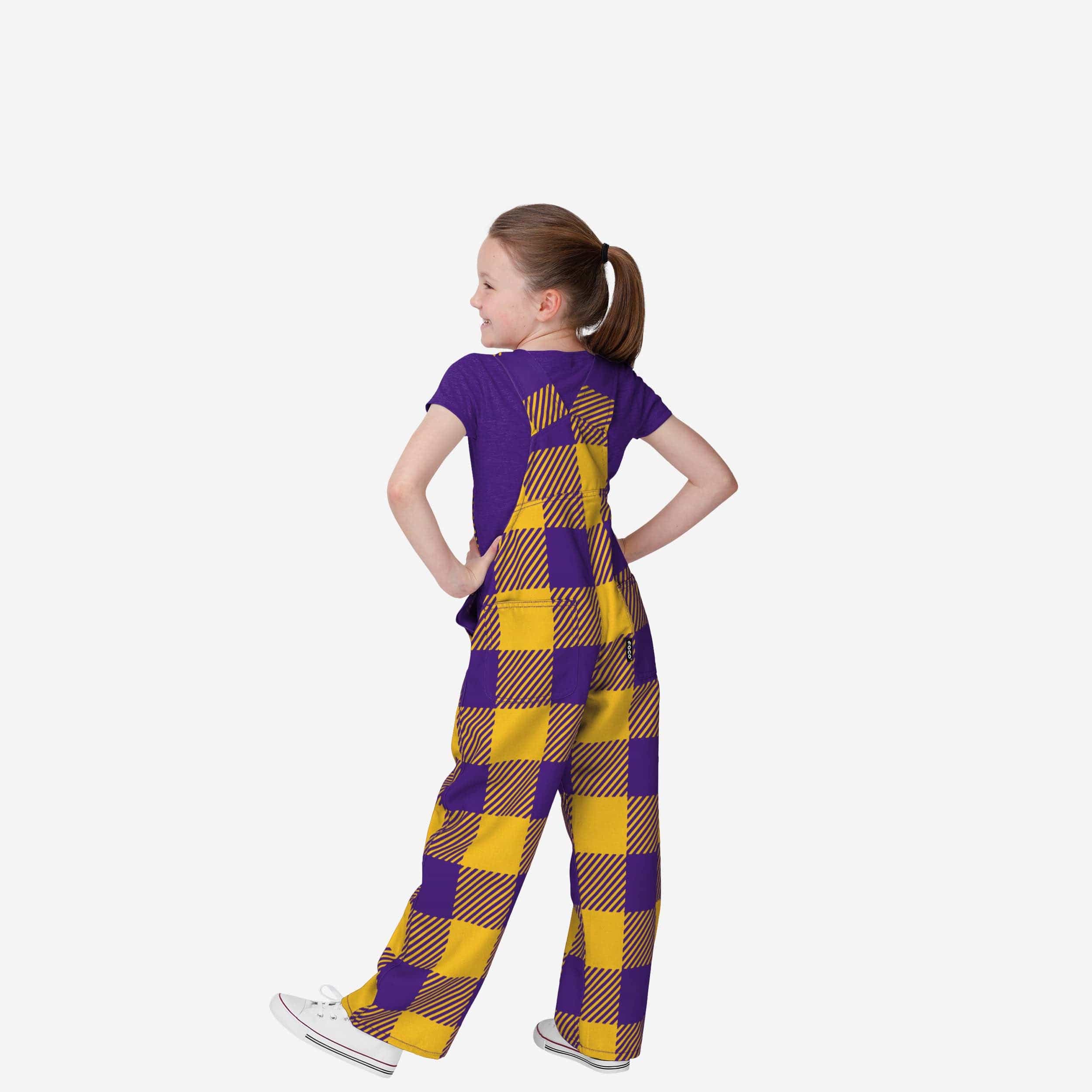 Minnesota Vikings Youth Plaid Bib Overalls - Image 2